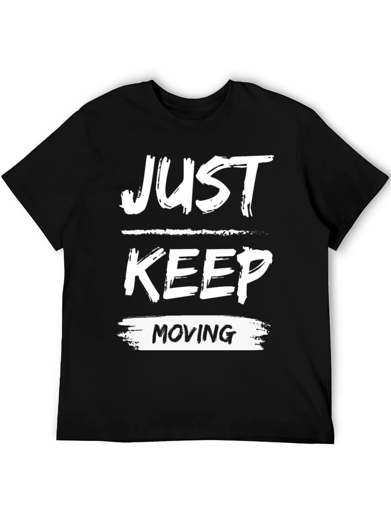 Just Keep Moving Graphic T-Shirt - Black