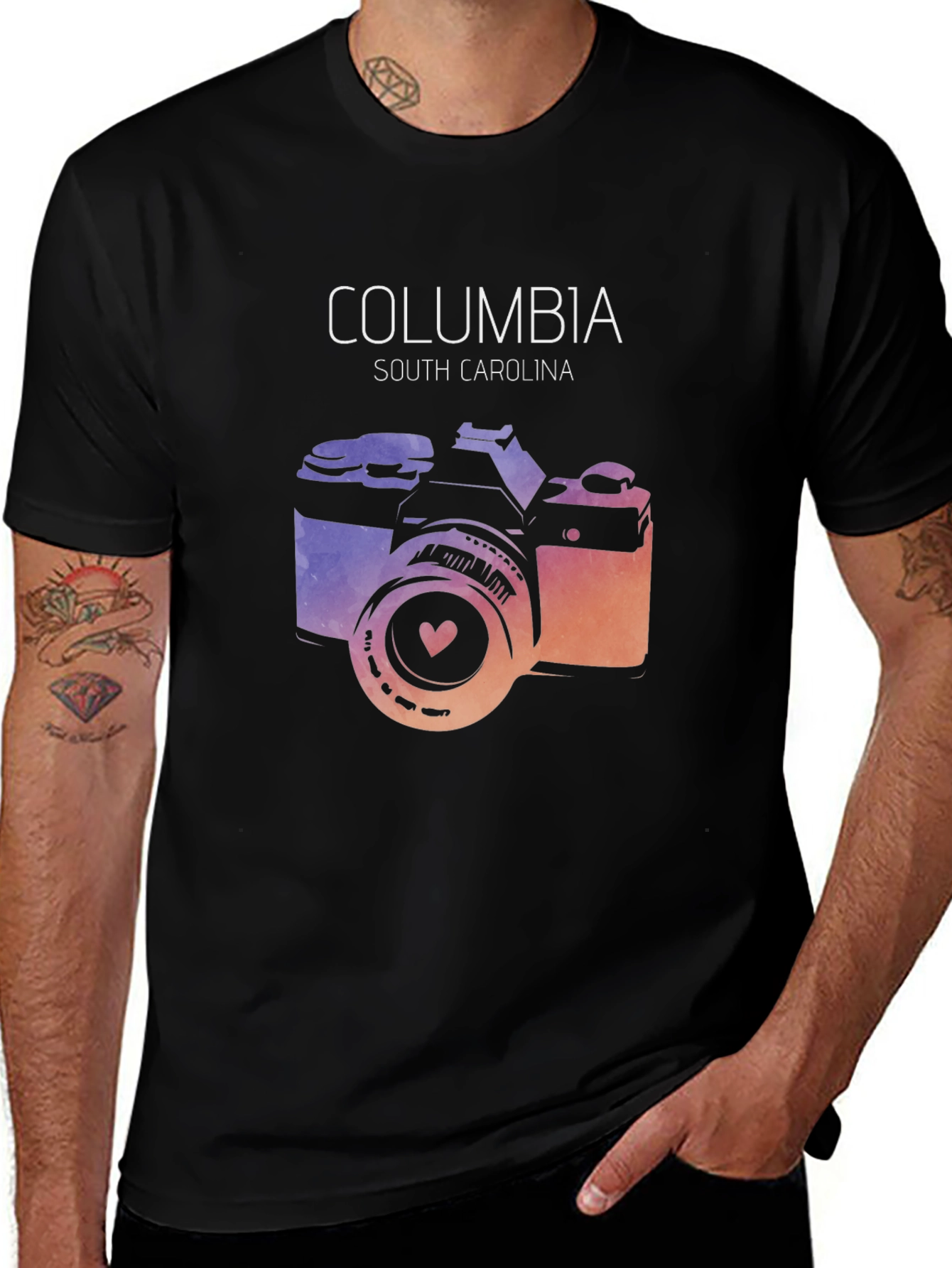 Columbia South Carolina Camera Graphic Tee