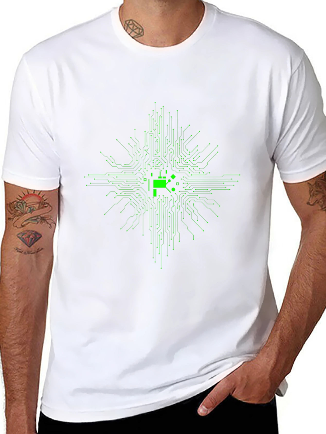 Circuit Board Graphic Tee - Cool Tech T-Shirt