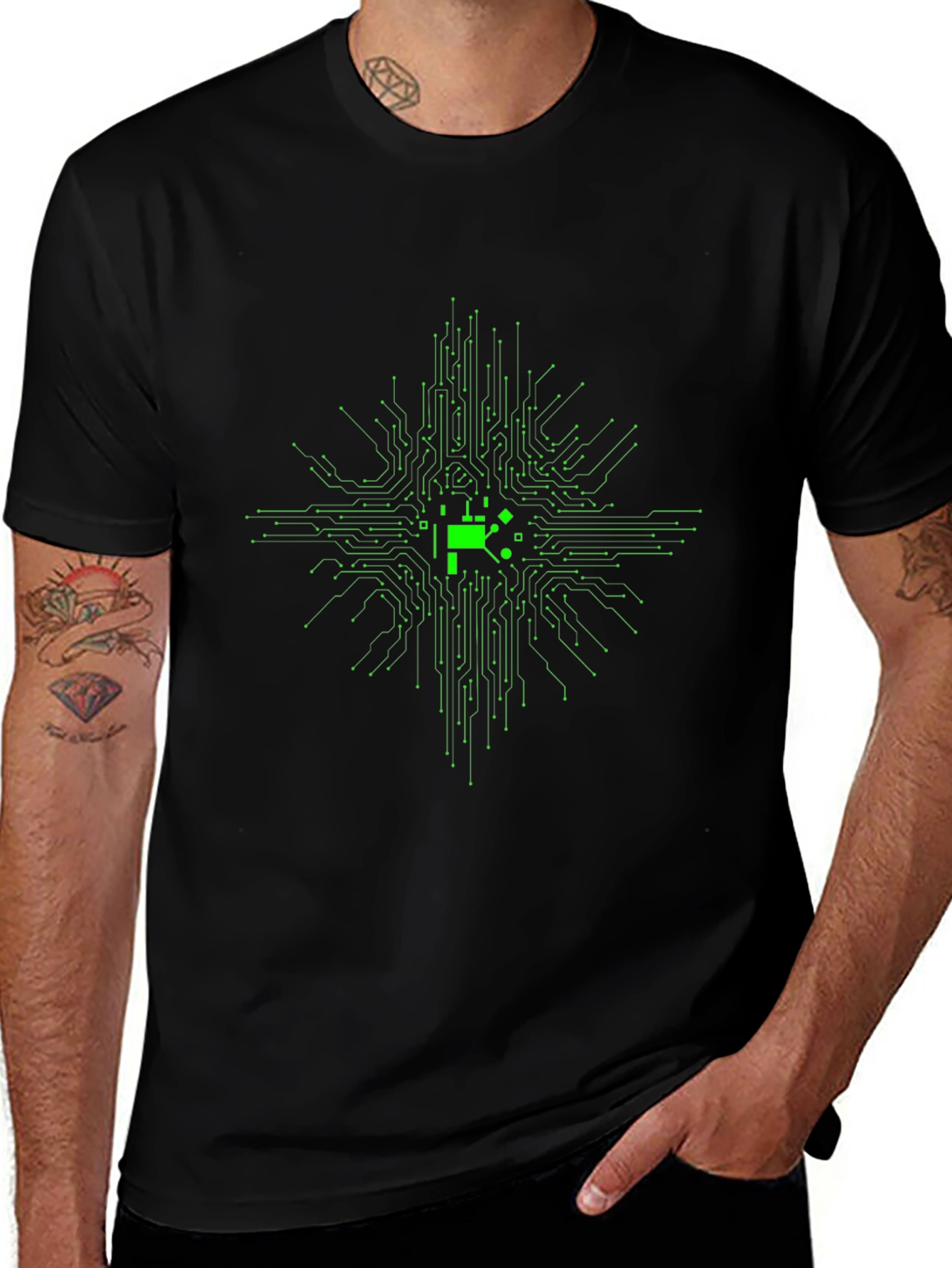 Circuit Board Graphic Tee - Cool Tech T-Shirt