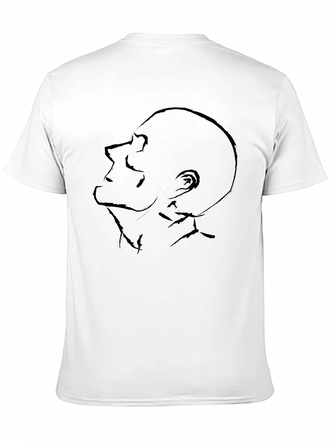 Abstract Face Graphic Tee - Modern Black T-Shirt