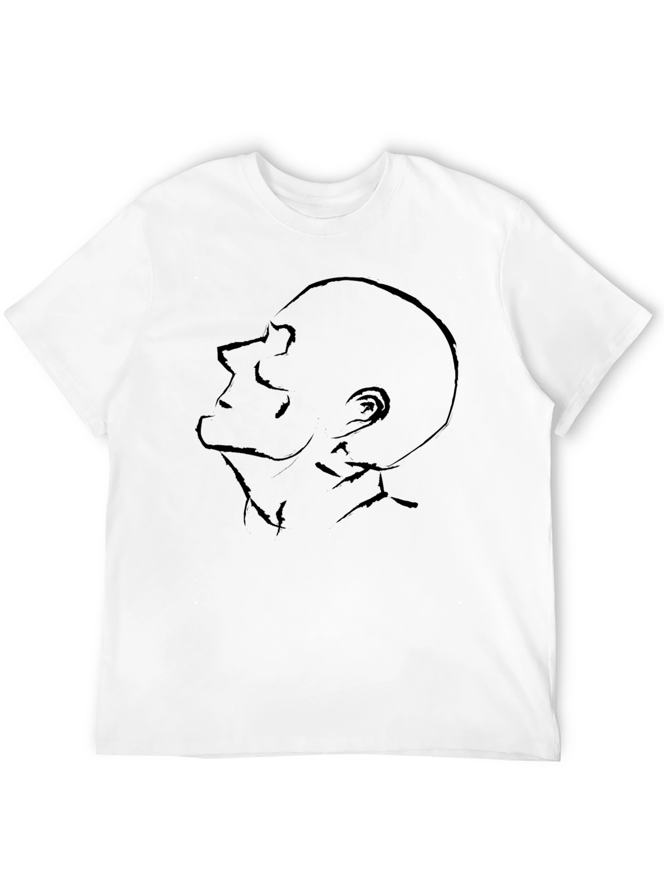 Abstract Face Graphic Tee - Modern Black T-Shirt