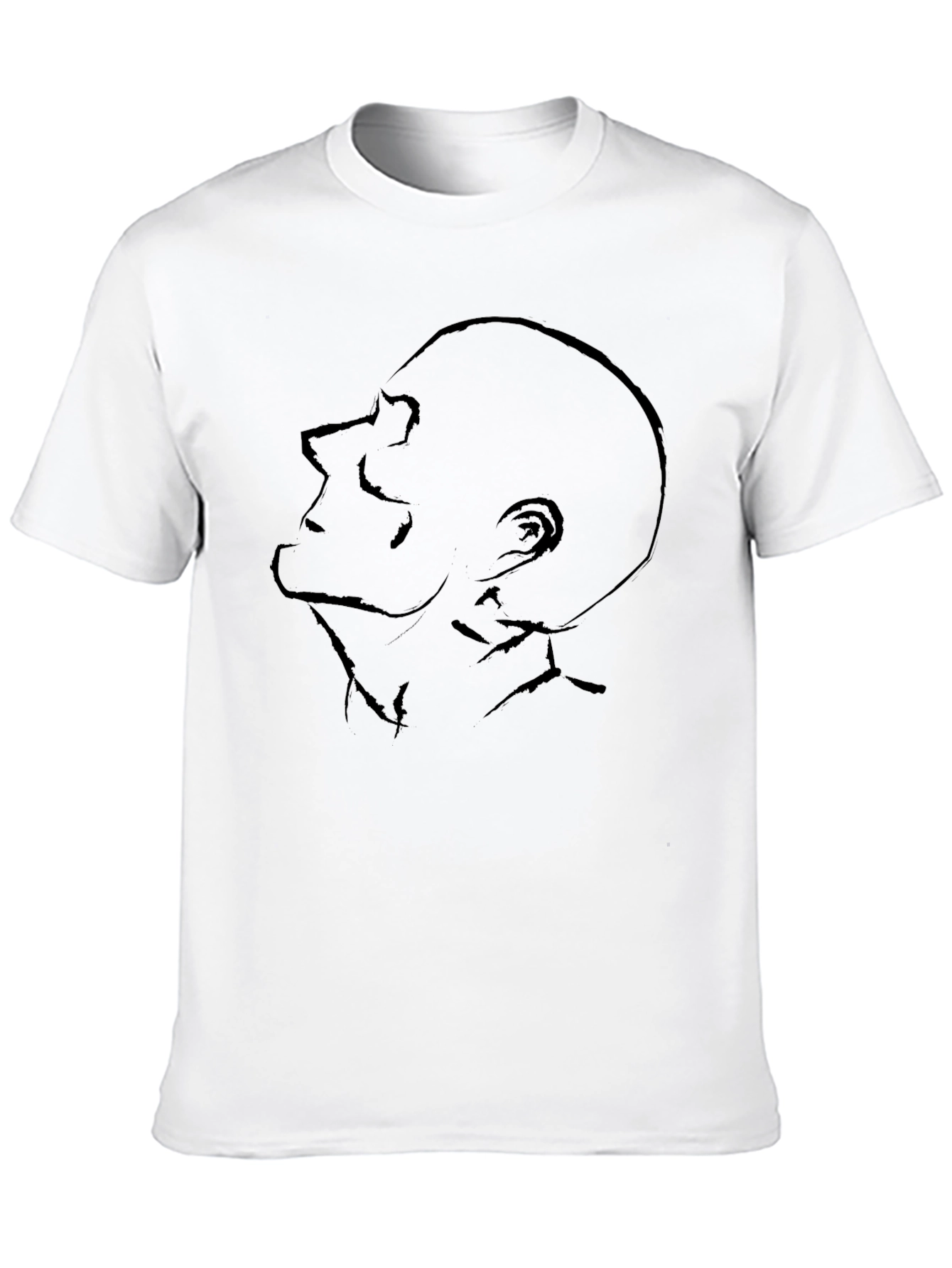 Abstract Face Graphic Tee - Modern Black T-Shirt