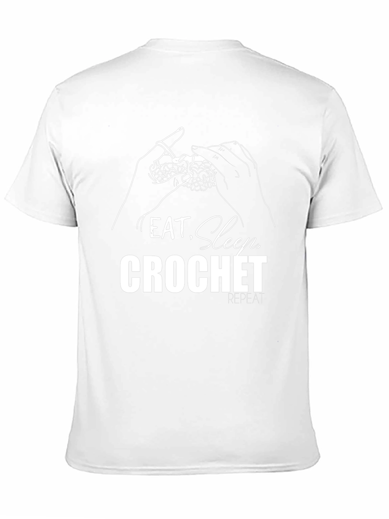 Eat Sleep Crochet Repeat T-Shirt - Black