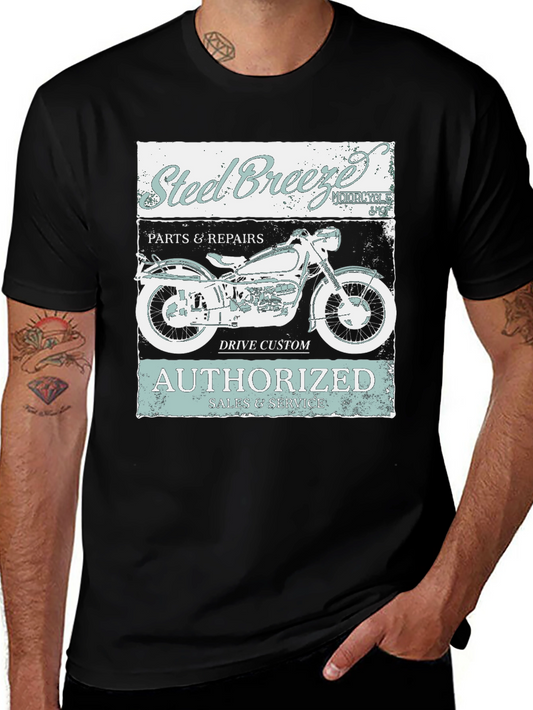 Steel Breeze Motorcycle T-Shirt - Vintage Design