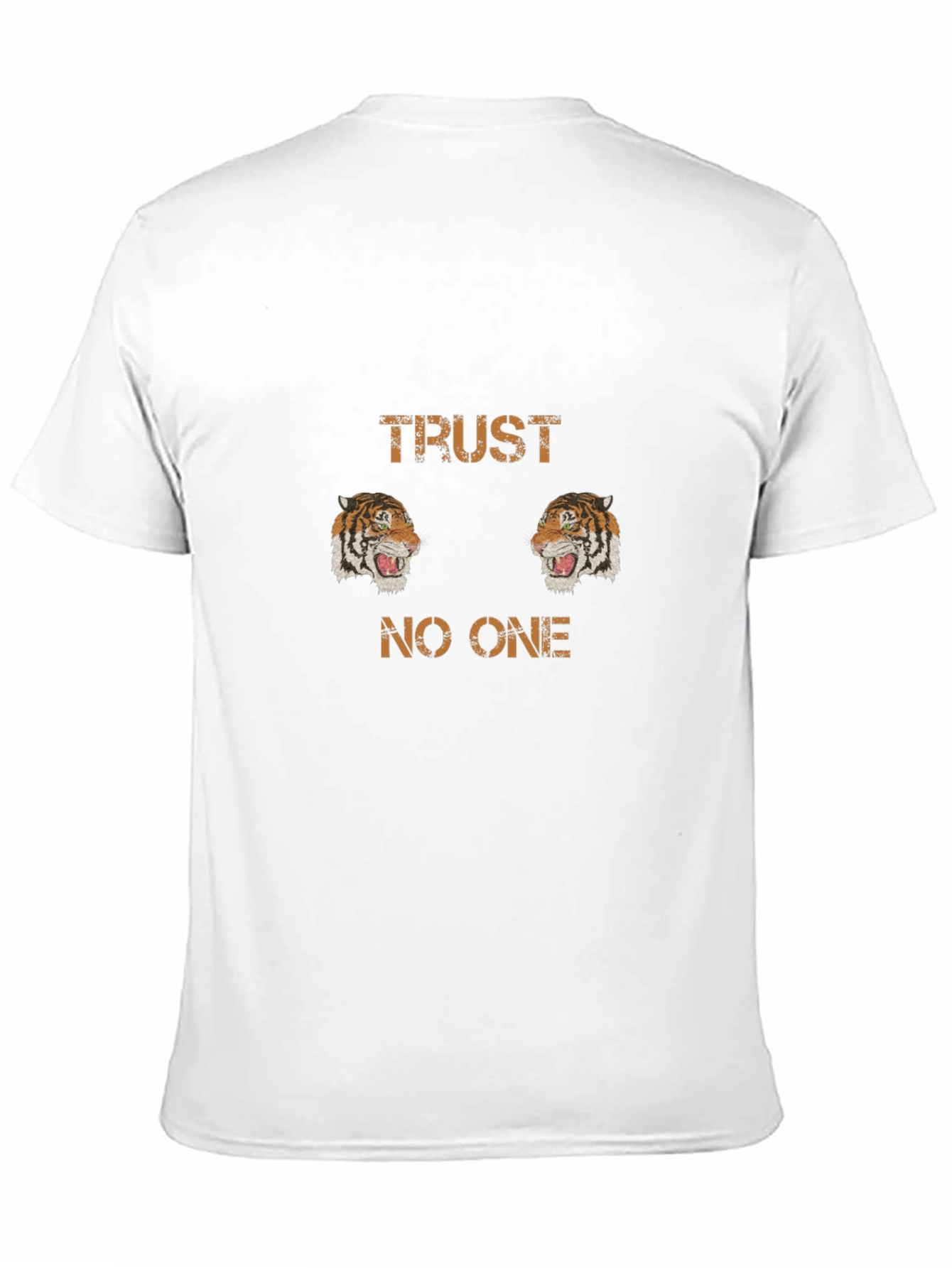 Trust No One Tiger Graphic Black T-Shirt