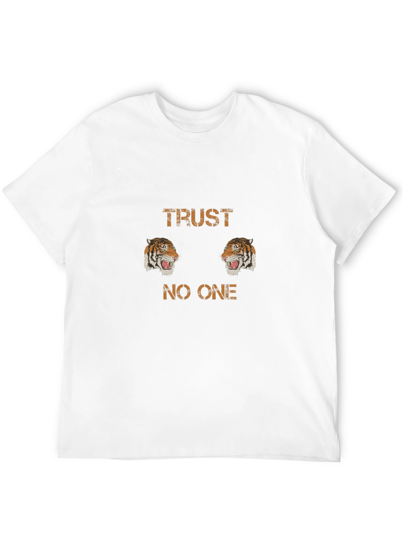 Trust No One Tiger Graphic Black T-Shirt