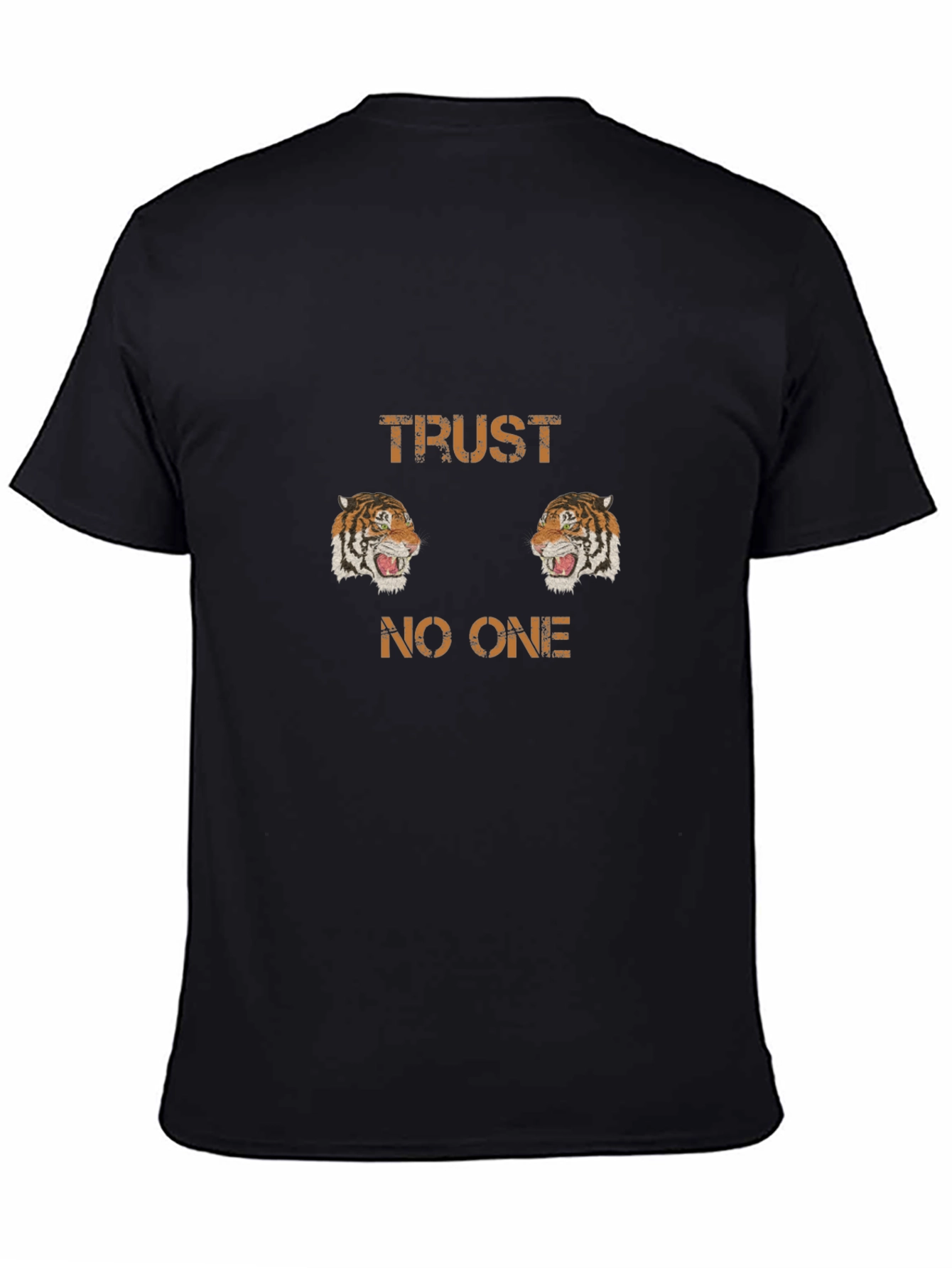 Trust No One Tiger Graphic Black T-Shirt
