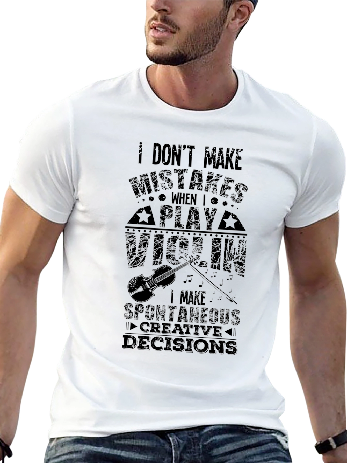 Violin Player Humor T-Shirt - Spontaneous Decisions