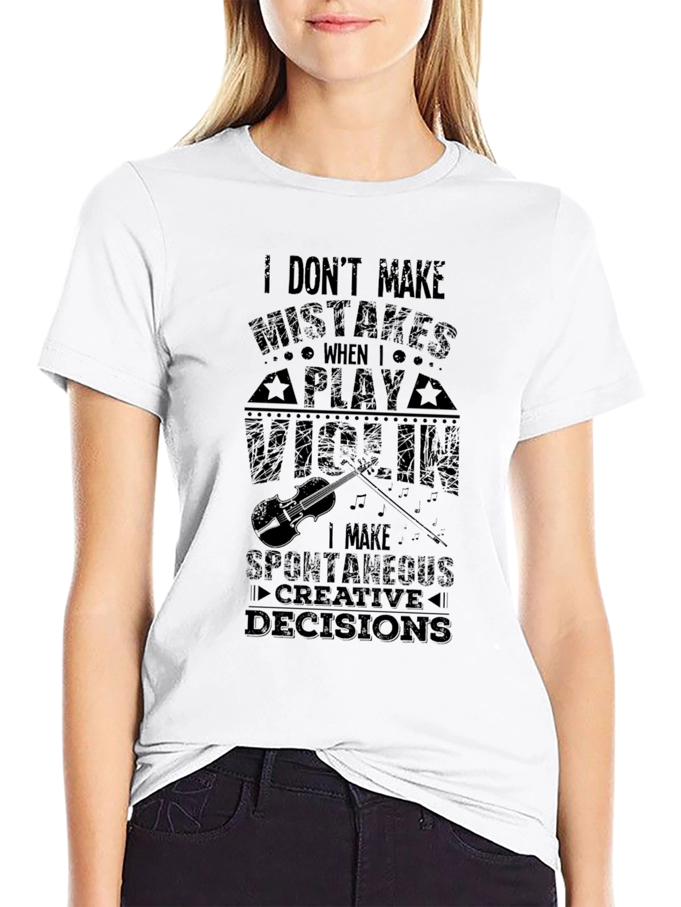 Violin Player Humor T-Shirt - Spontaneous Decisions