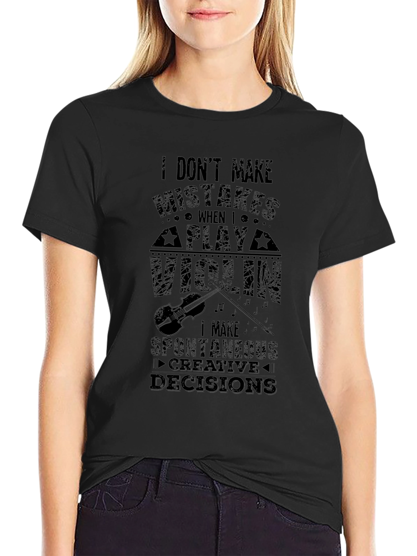 Violin Player Humor T-Shirt - Spontaneous Decisions