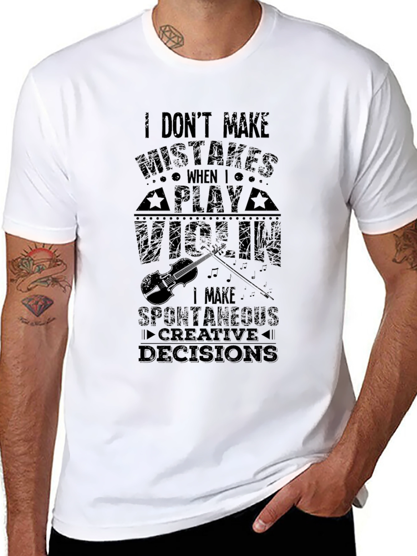 Violin Player Humor T-Shirt - Spontaneous Decisions