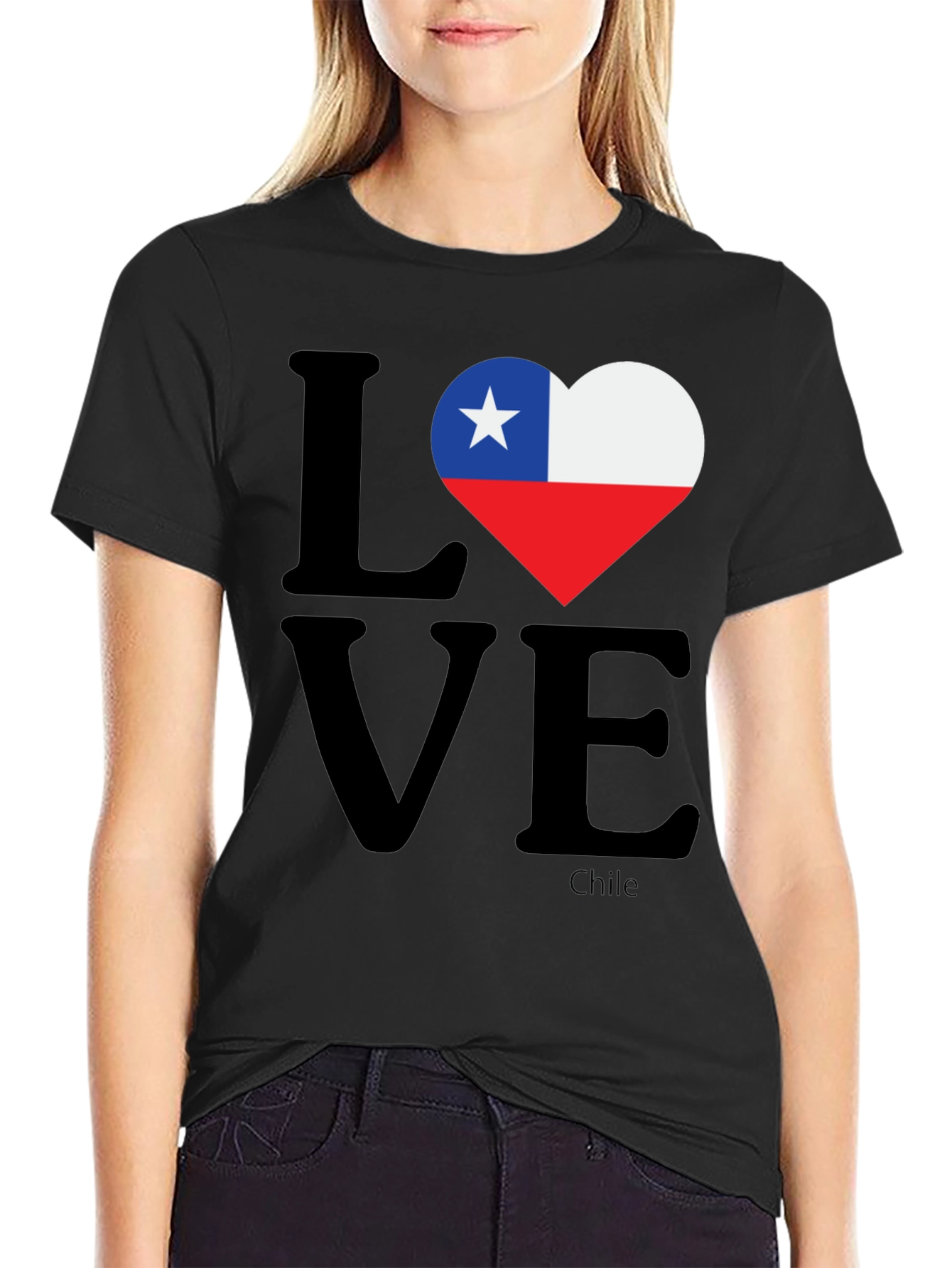 Chile Flag Love Heart T-Shirt