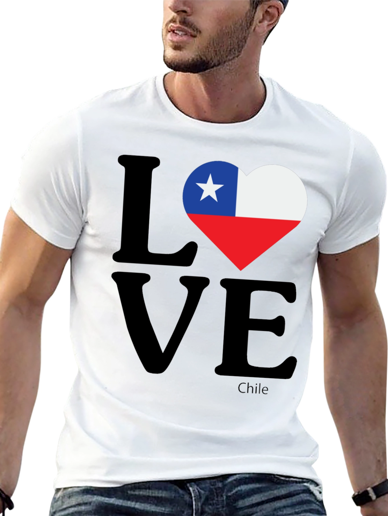 Chile Flag Love Heart T-Shirt