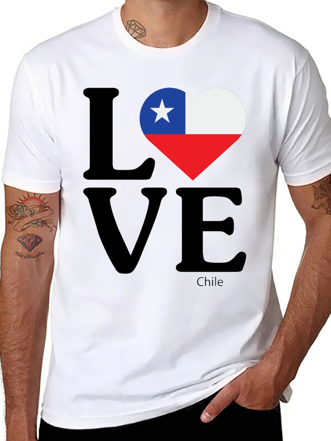 Chile Flag Love Heart T-Shirt