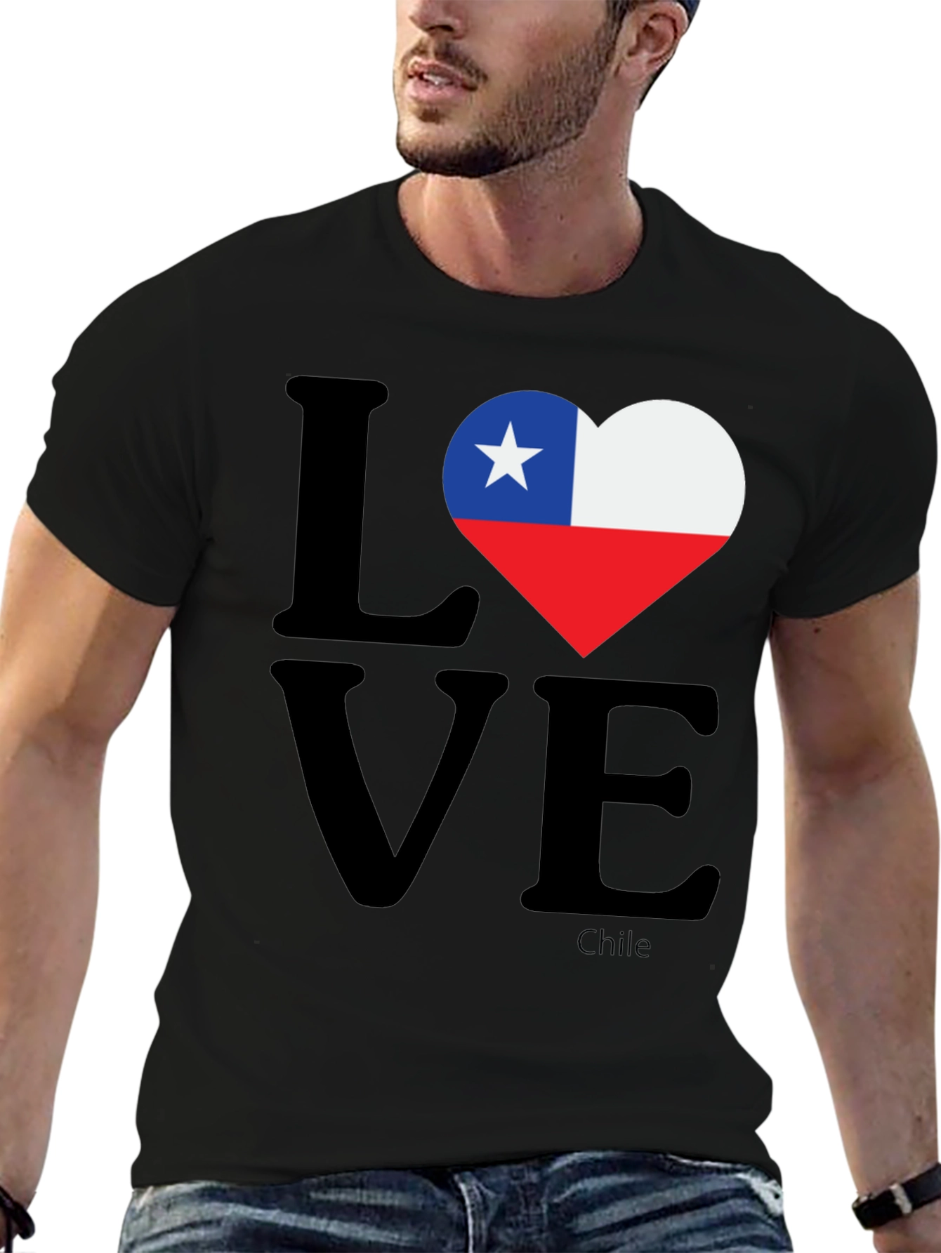 Chile Flag Love Heart T-Shirt