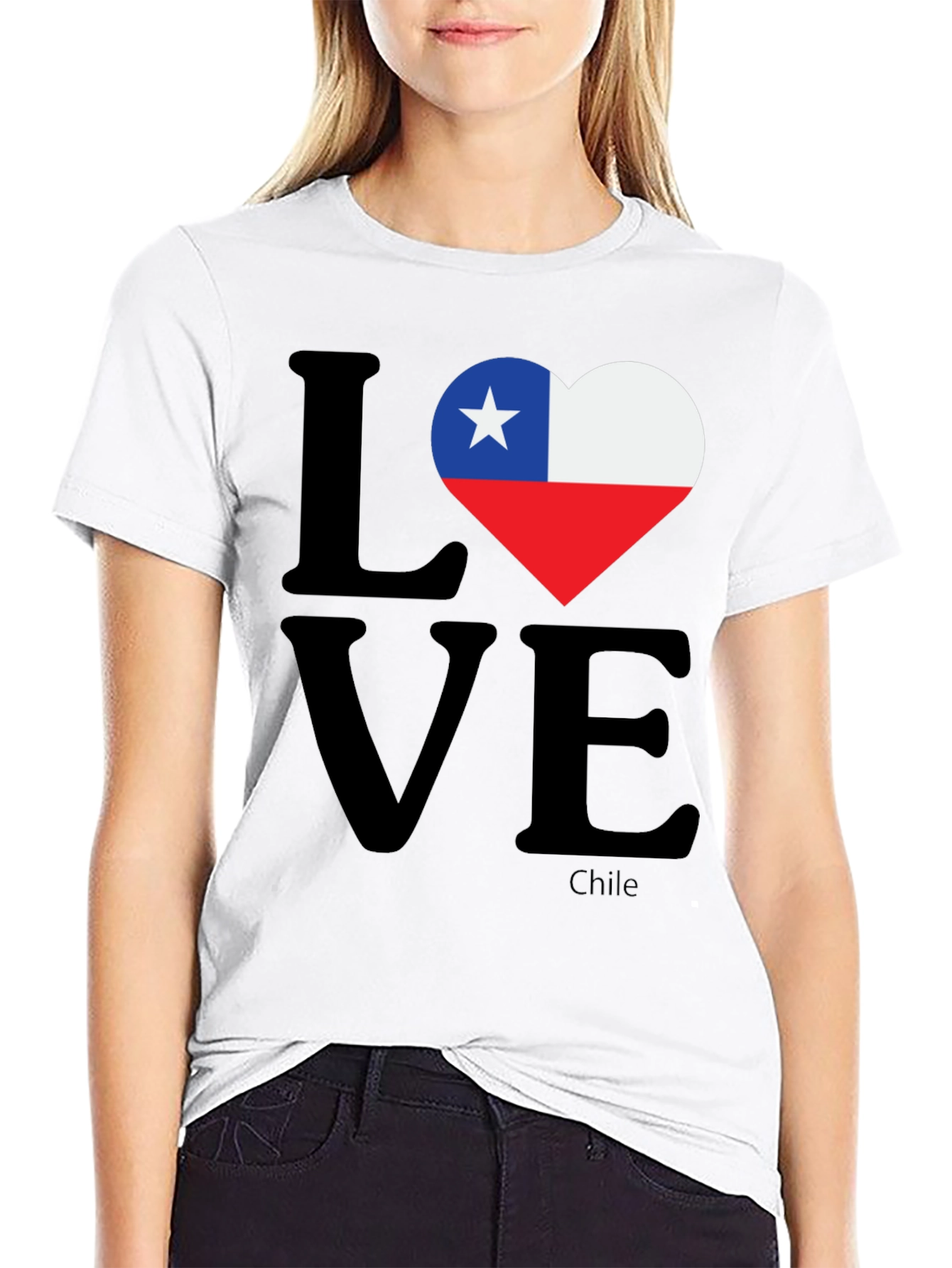 Chile Flag Love Heart T-Shirt