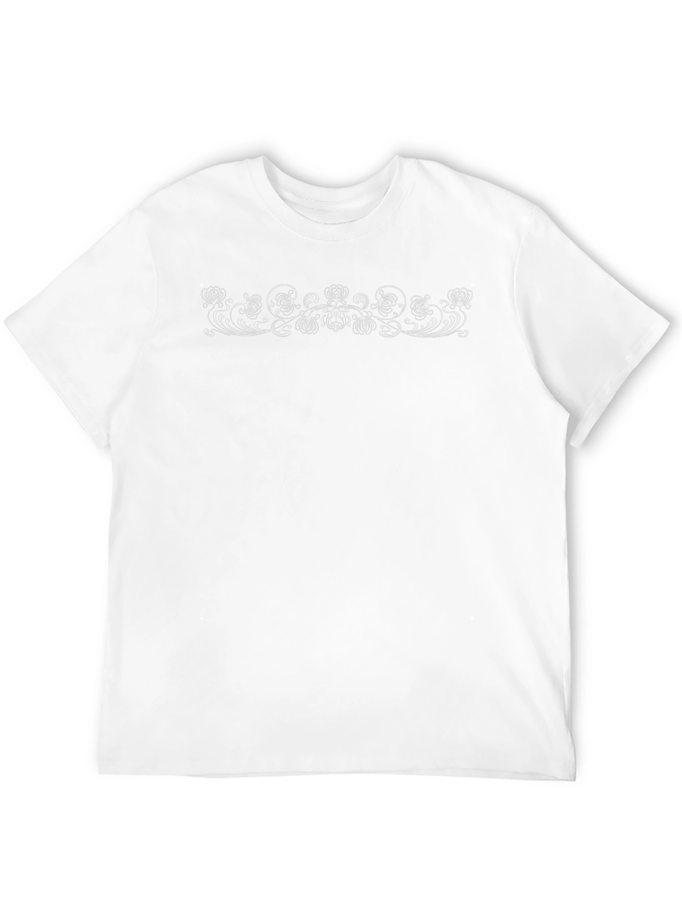 Elegant Floral Scrollwork Black T-Shirt