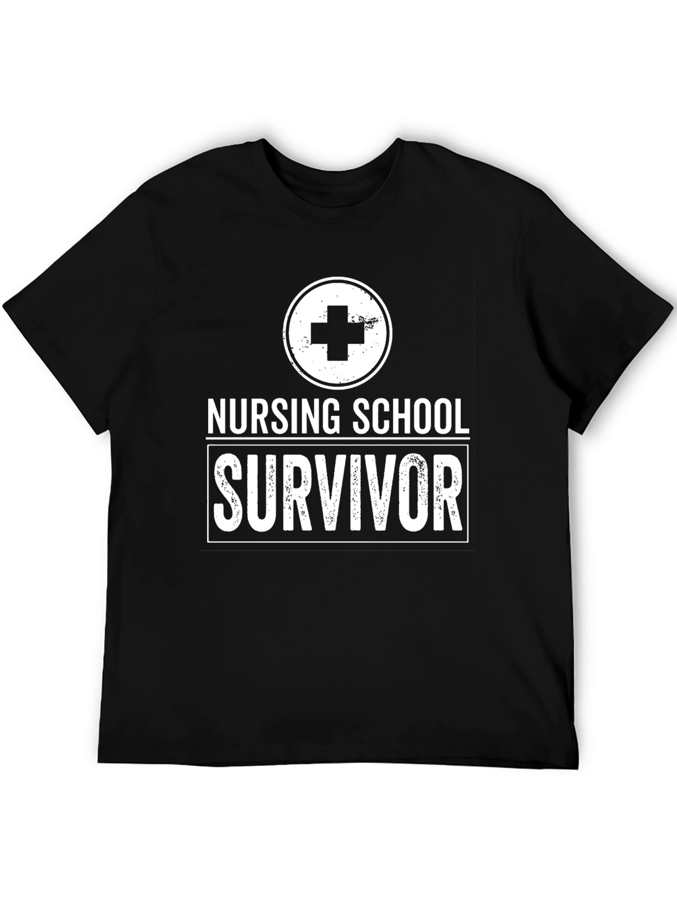 Nursing School Survivor Black Graphic Tee