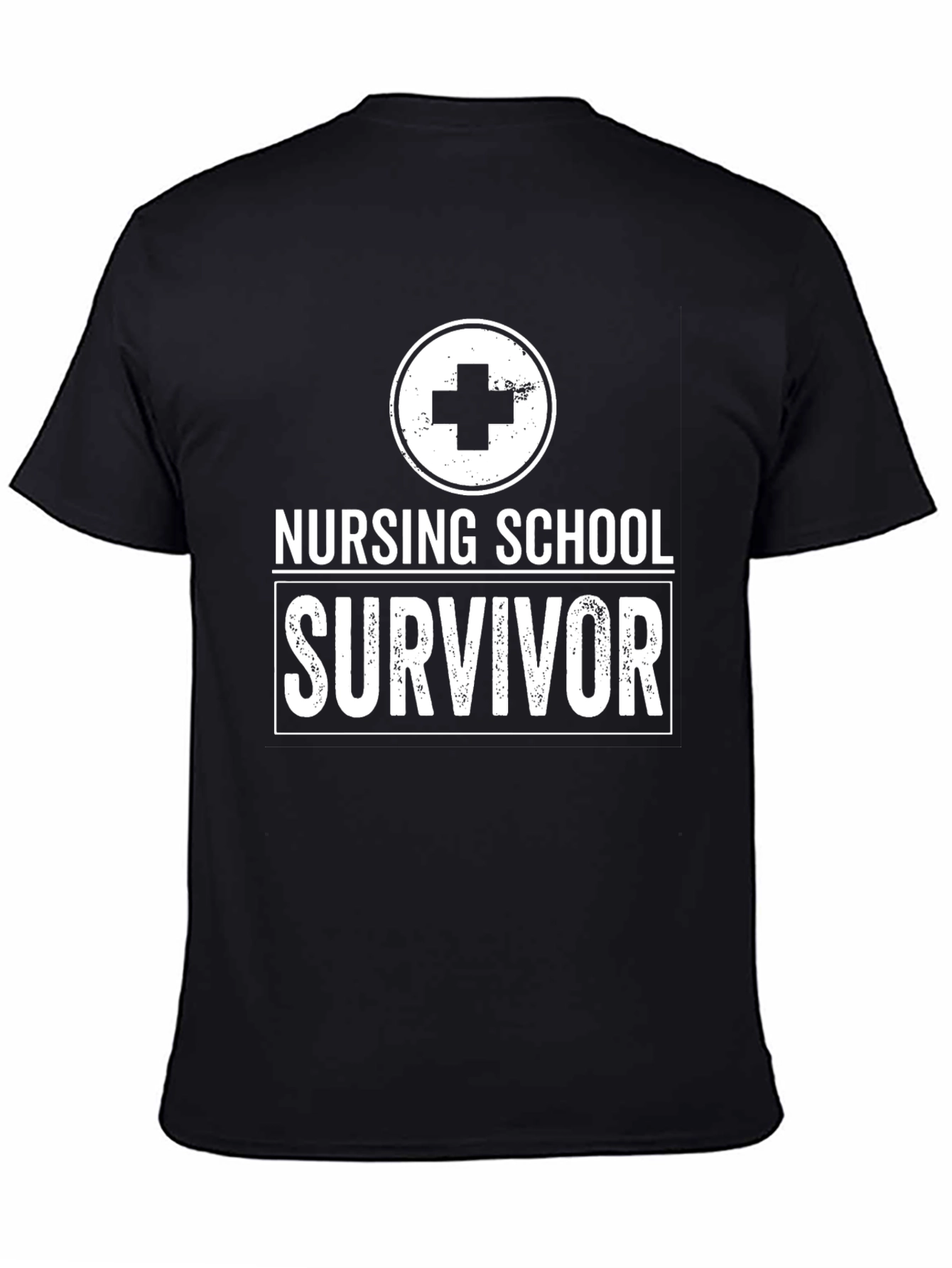 Nursing School Survivor Black Graphic Tee