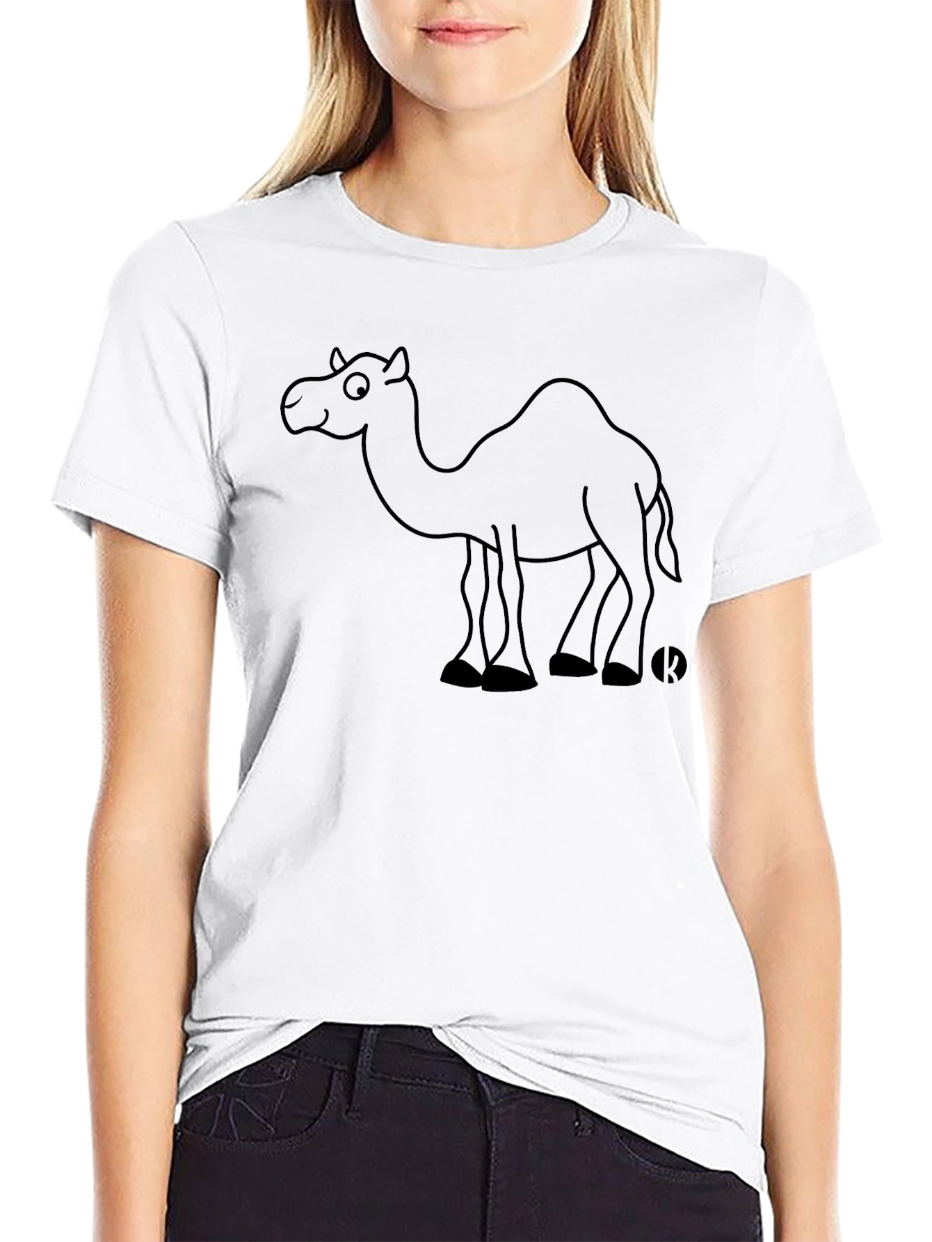 Camel Graphic Tee - Black Cotton Casual T-Shirt