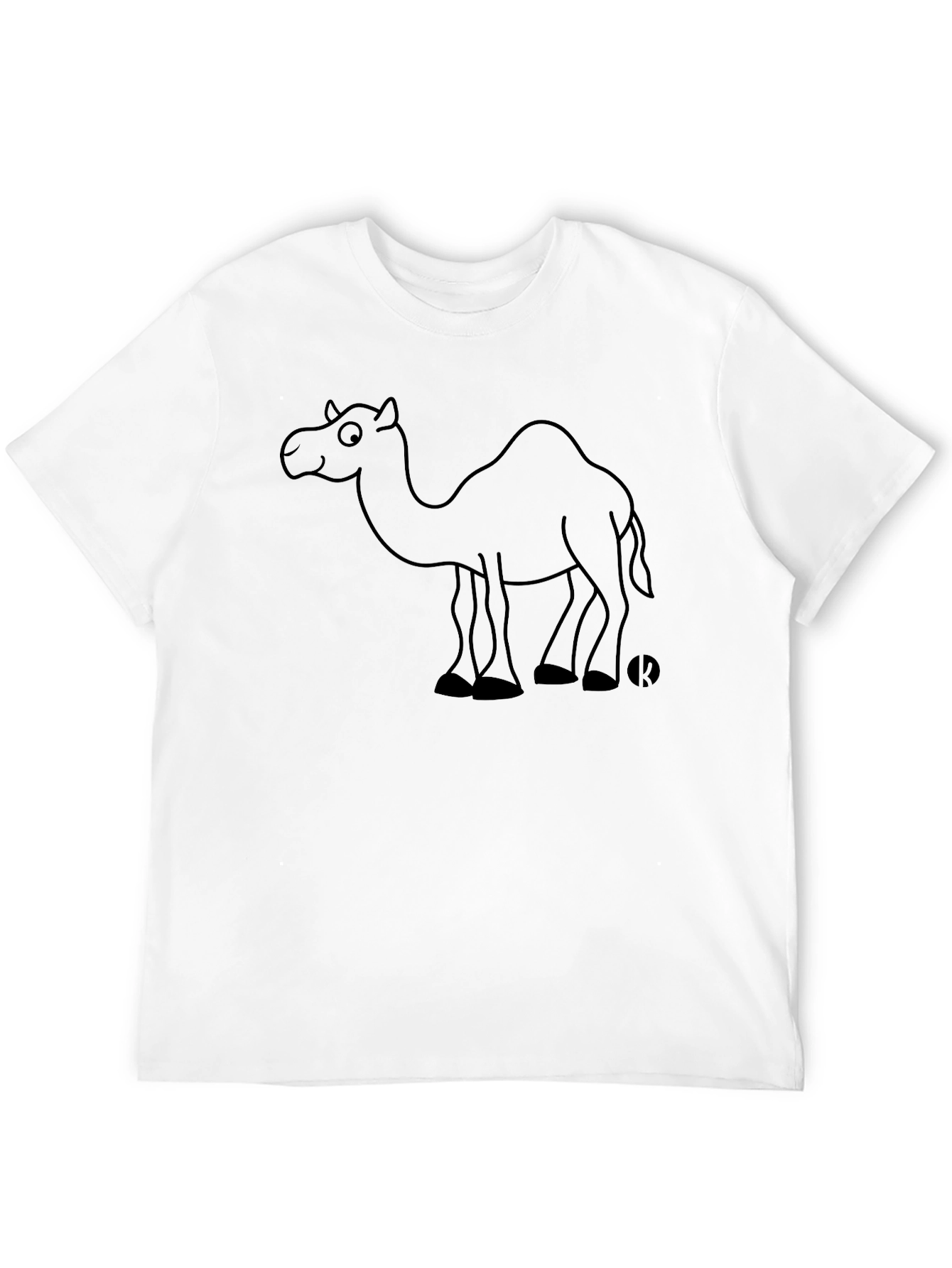 Camel Graphic Tee - Black Cotton Casual T-Shirt