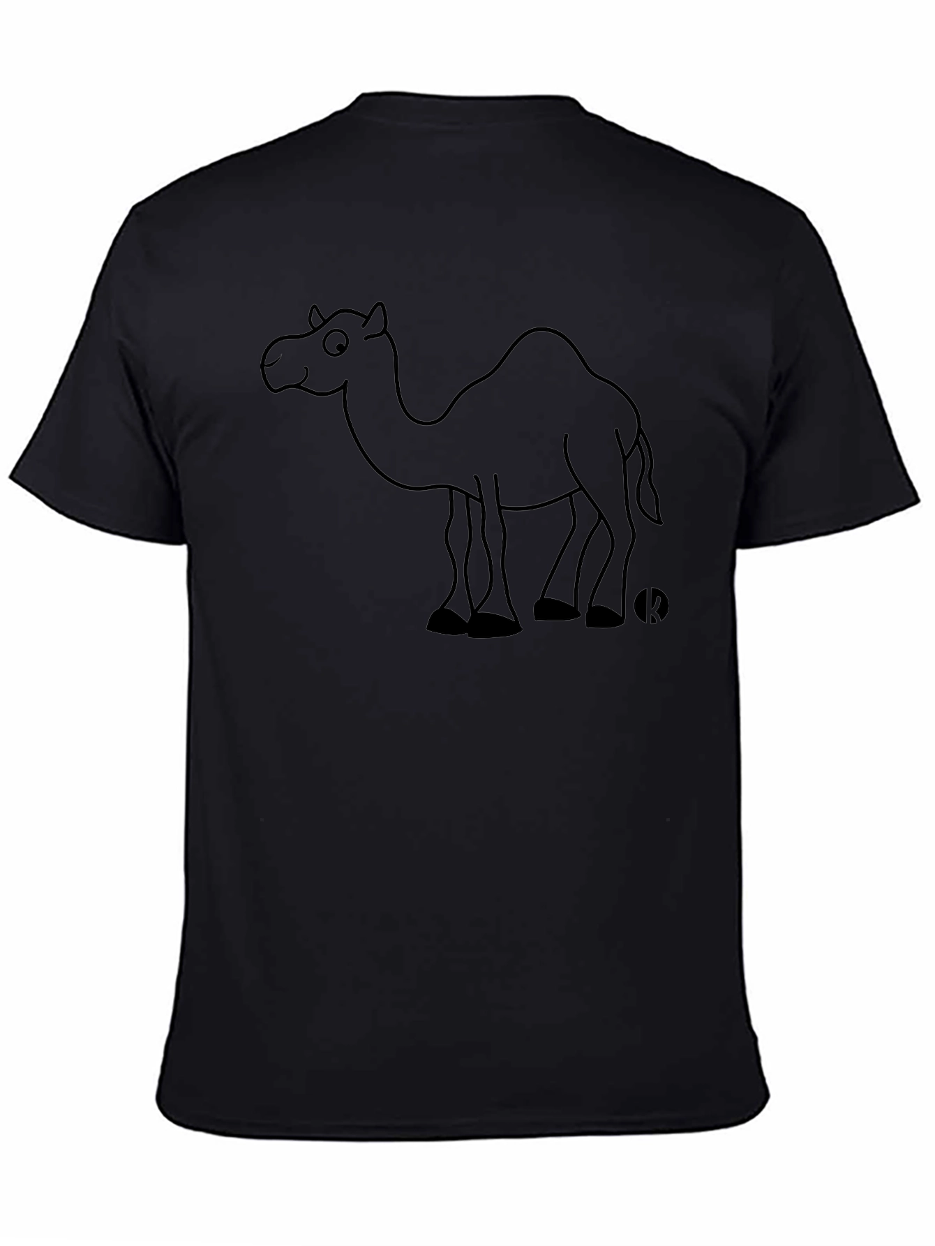 Camel Graphic Tee - Black Cotton Casual T-Shirt