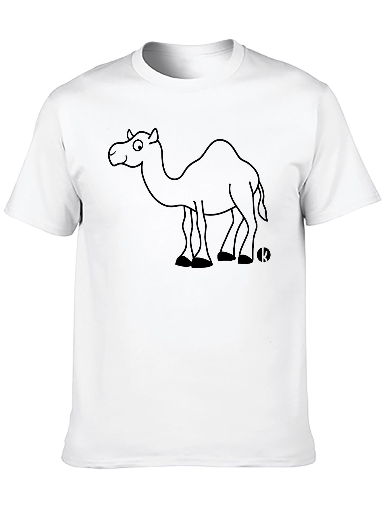 Camel Graphic Tee - Black Cotton Casual T-Shirt