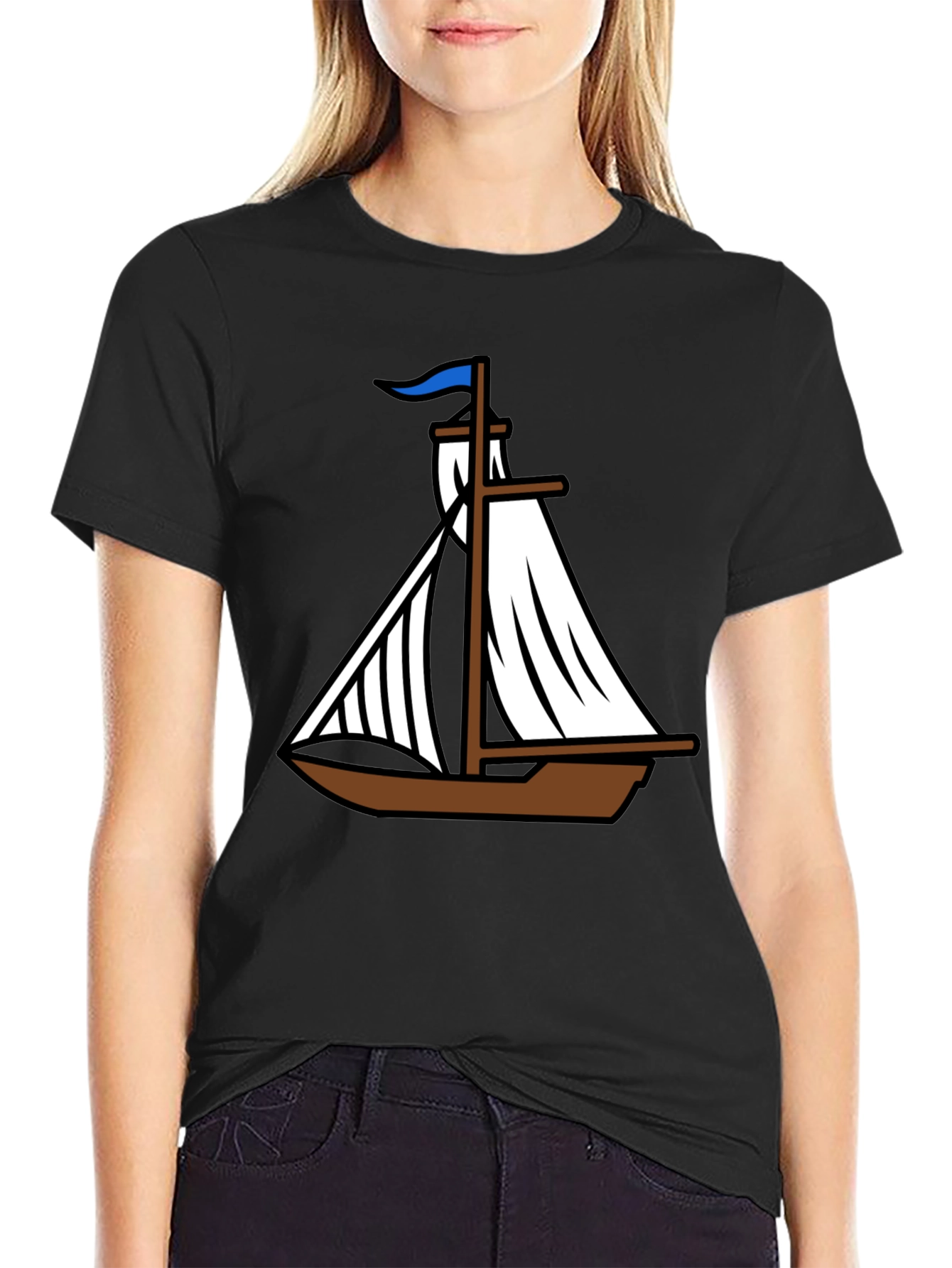 Nautical Sailboat Graphic Tee - Classic Boating Style