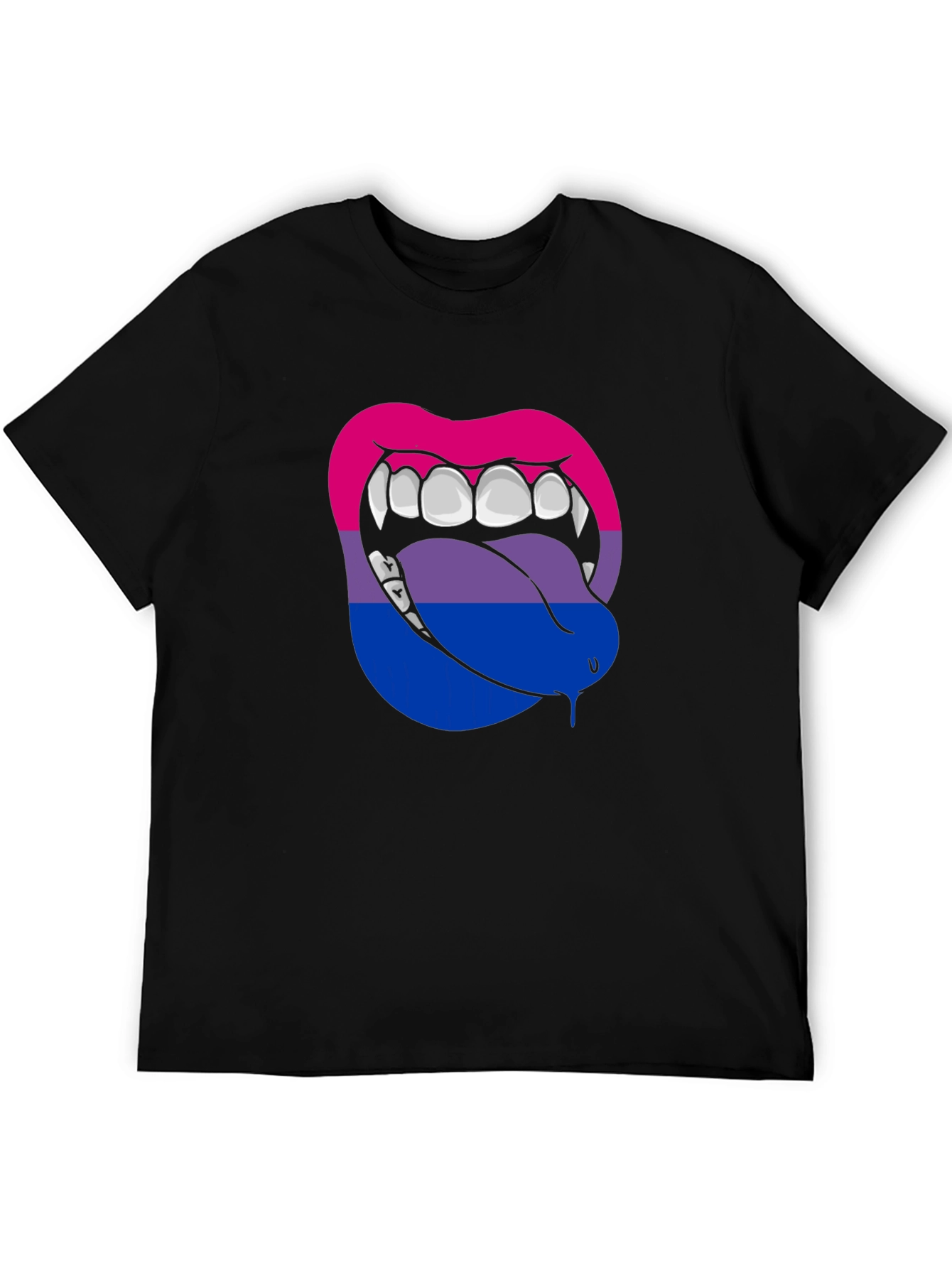 Bisexual Pride Vampire Lips Graphic Tee