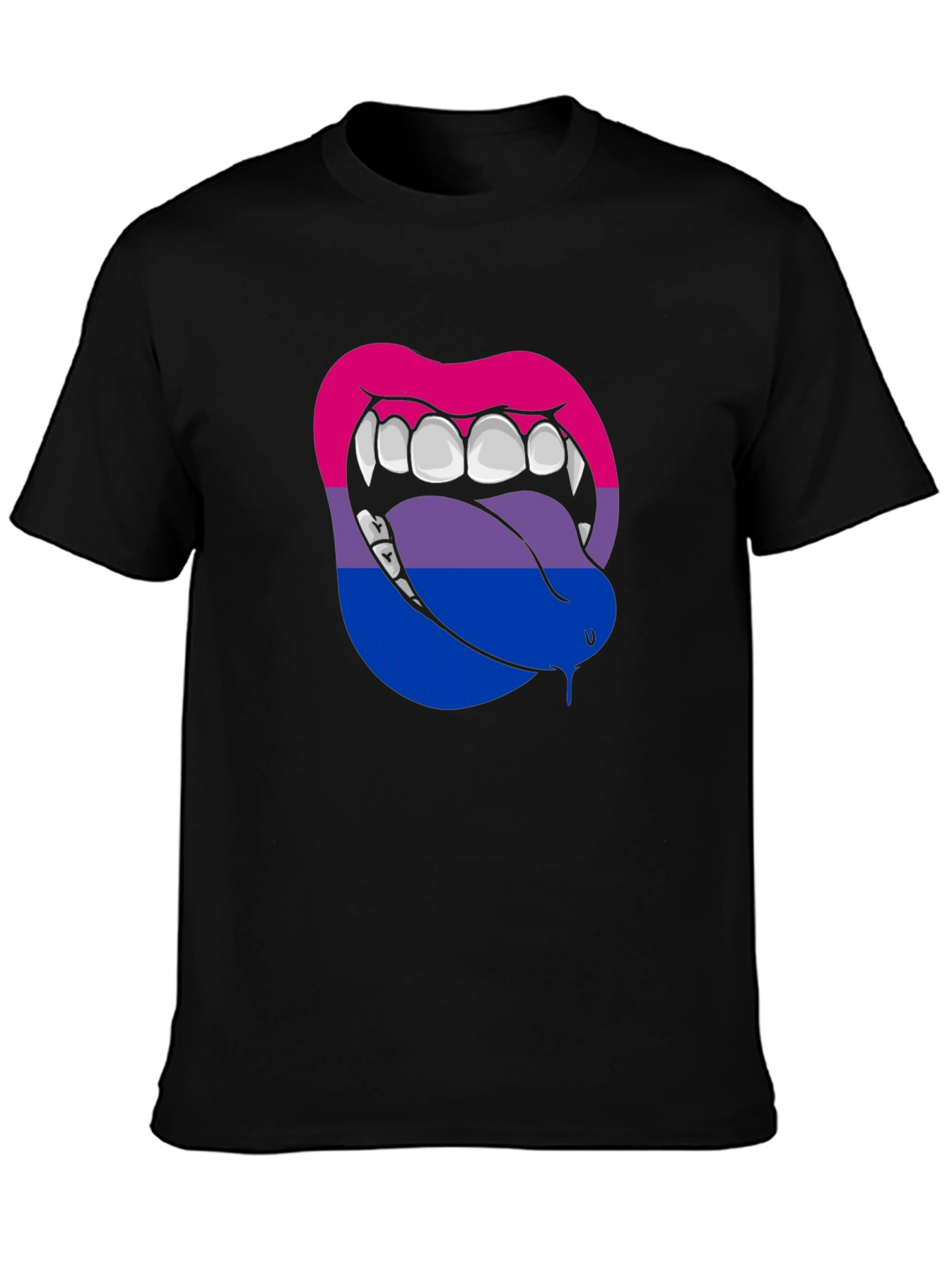 Bisexual Pride Vampire Lips Graphic Tee