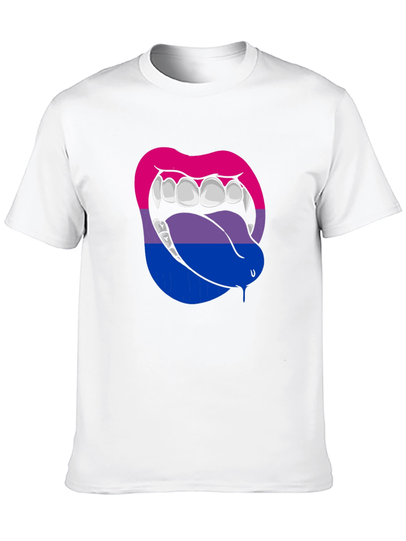 Bisexual Pride Vampire Lips Graphic Tee