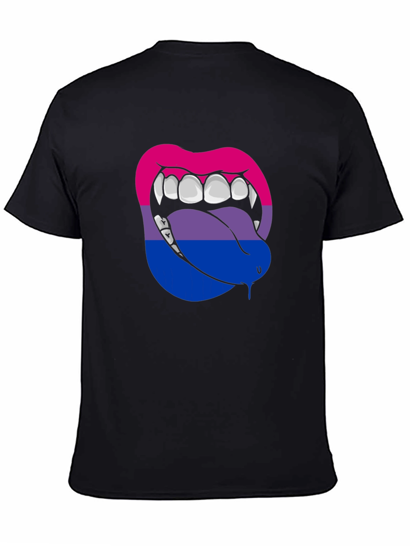 Bisexual Pride Vampire Lips Graphic Tee