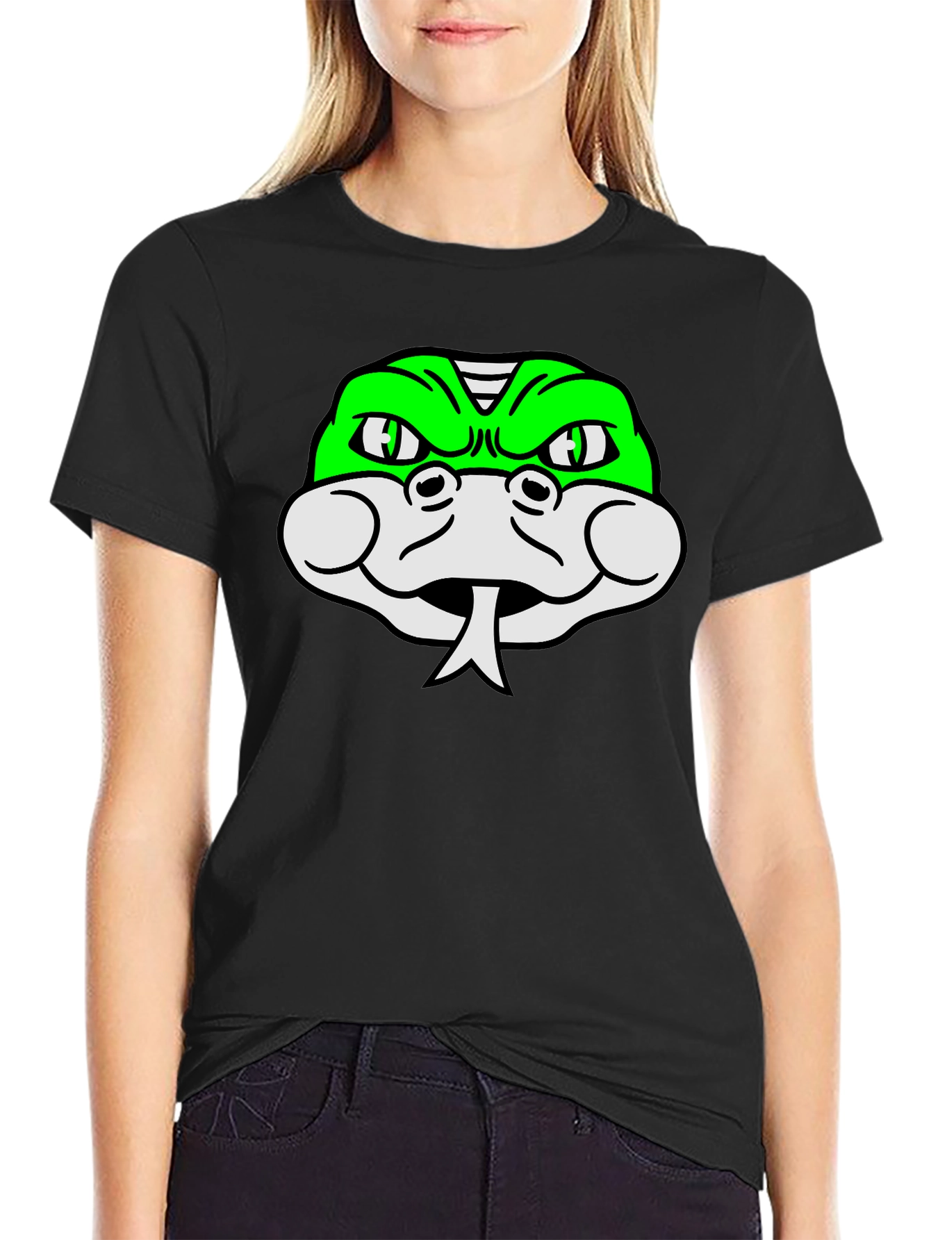 Snake Graphic Tee - Black Cotton