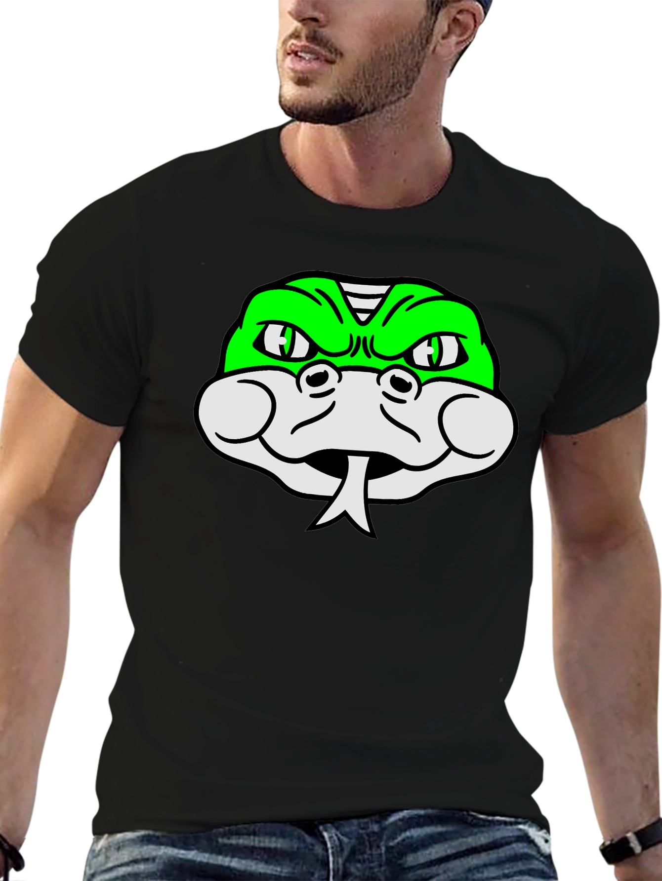 Snake Graphic Tee - Black Cotton