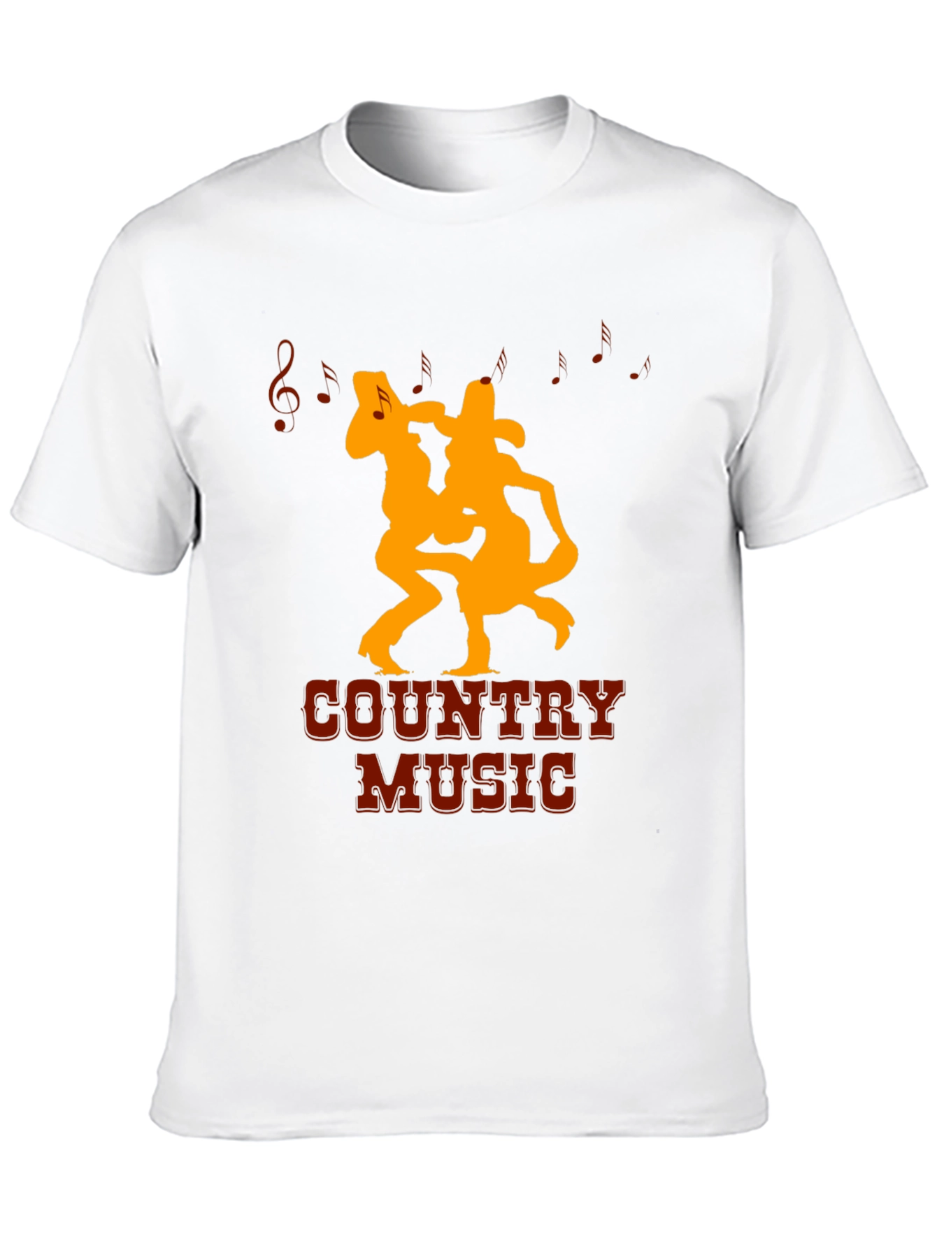 Country Music Graphic Tee Black Casual T-Shirt