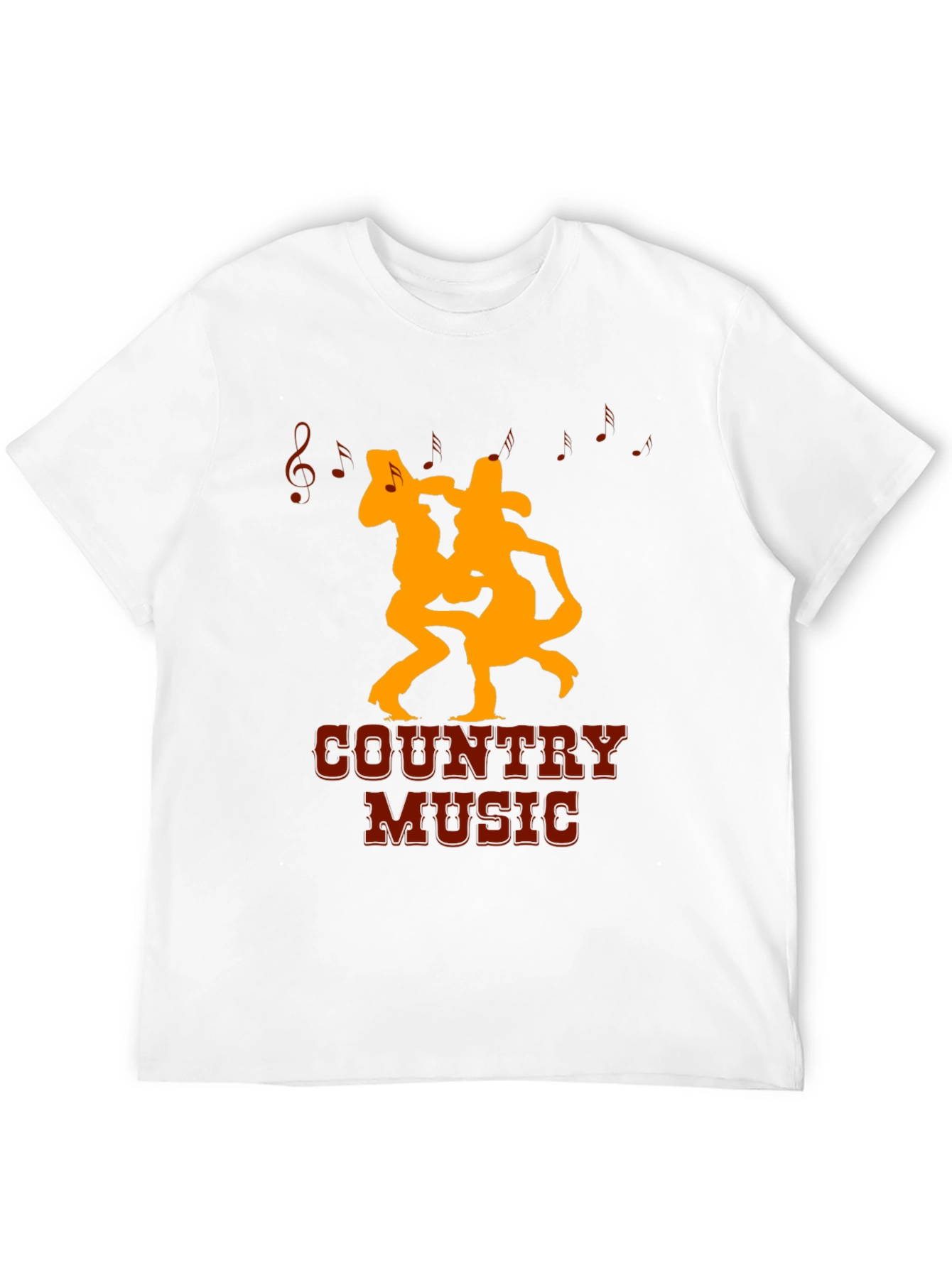 Country Music Graphic Tee Black Casual T-Shirt