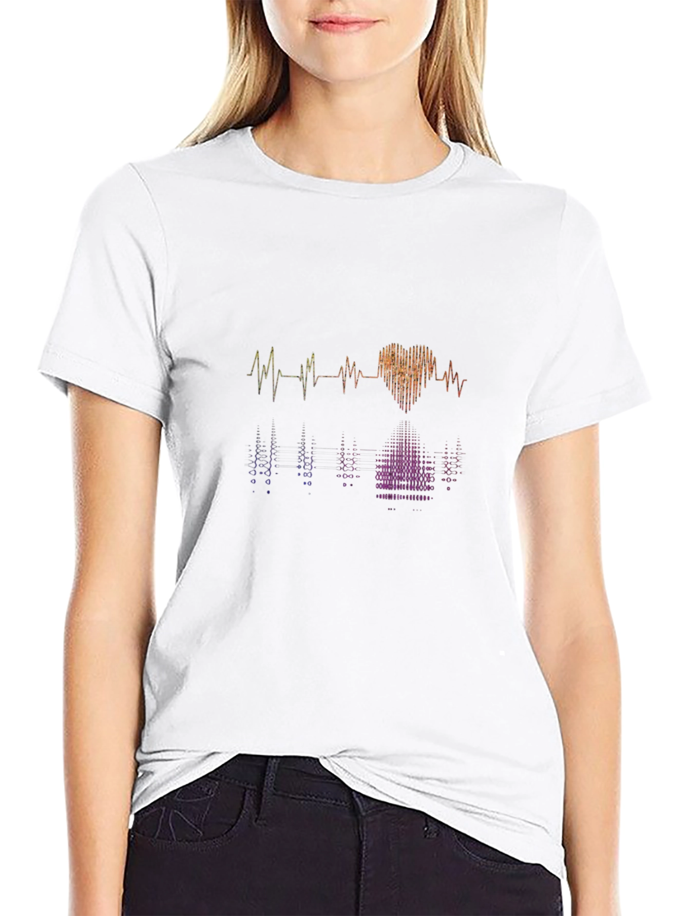 Heartbeat Graphic Tee - Stylish Black Cotton T-Shirt