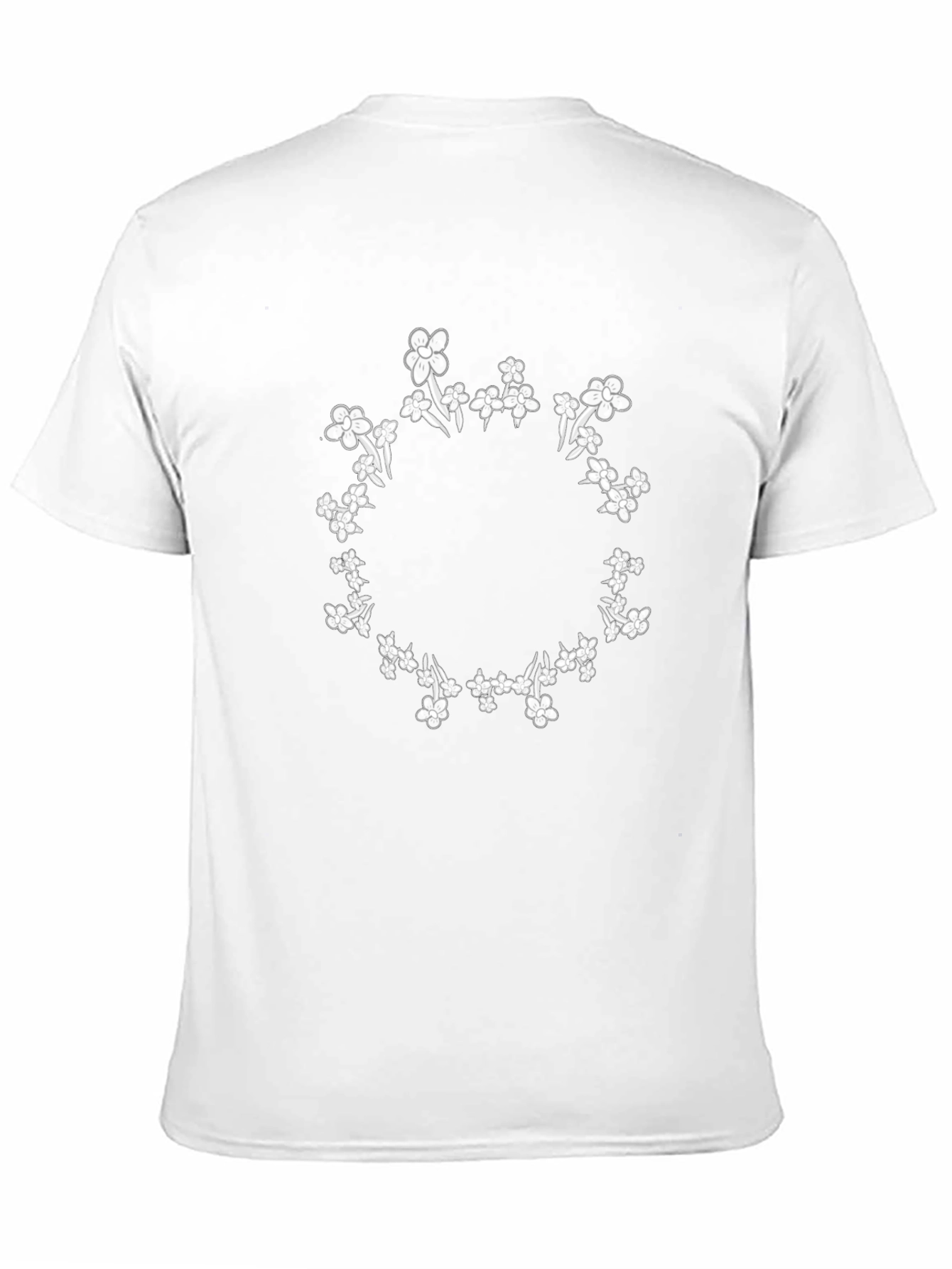 Floral Wreath Graphic Tee - Stylish Black T-Shirt