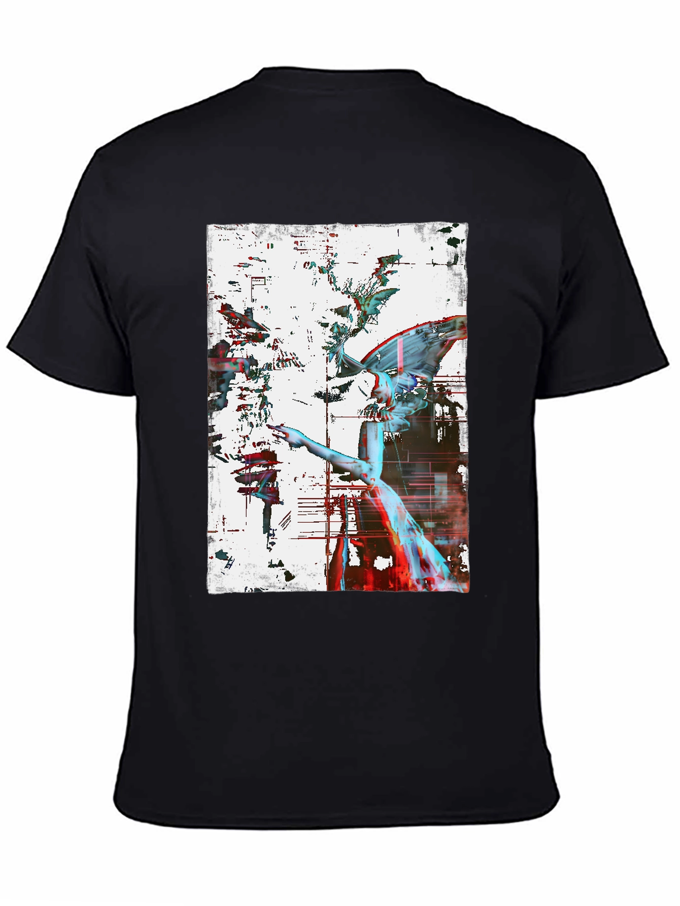 Angel Graphic Print Black Tee