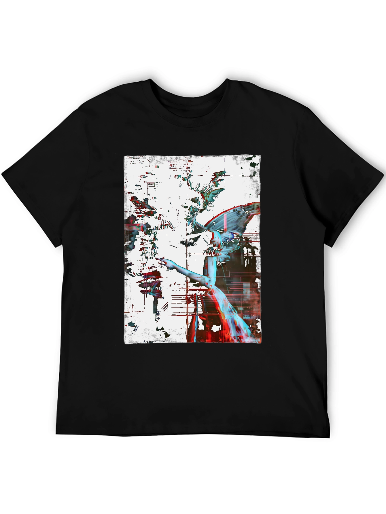 Angel Graphic Print Black Tee