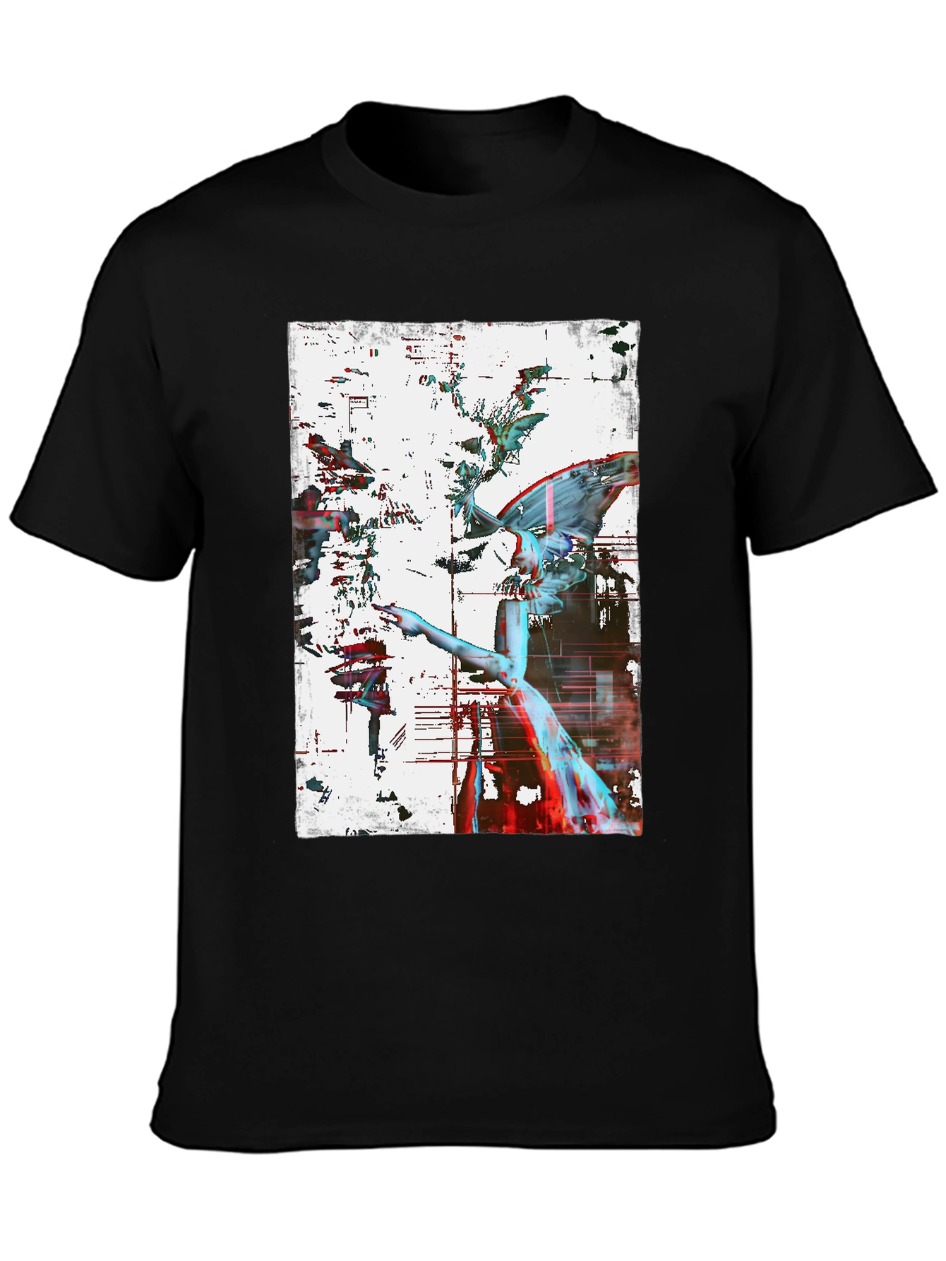 Angel Graphic Print Black Tee