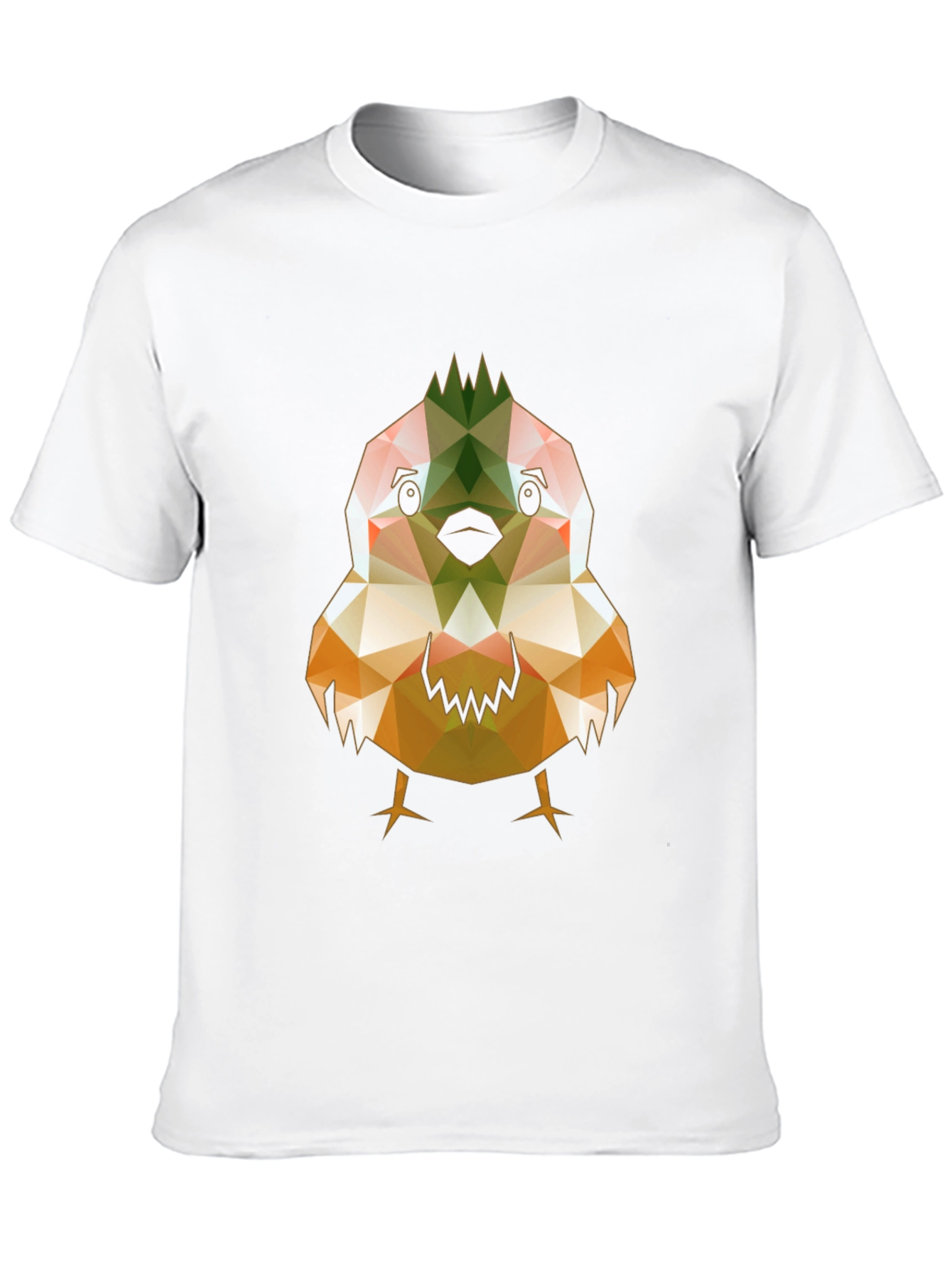Geometric Bird Print Black T-Shirt