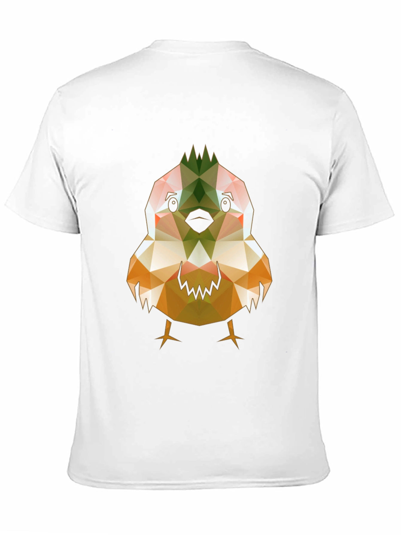 Geometric Bird Print Black T-Shirt