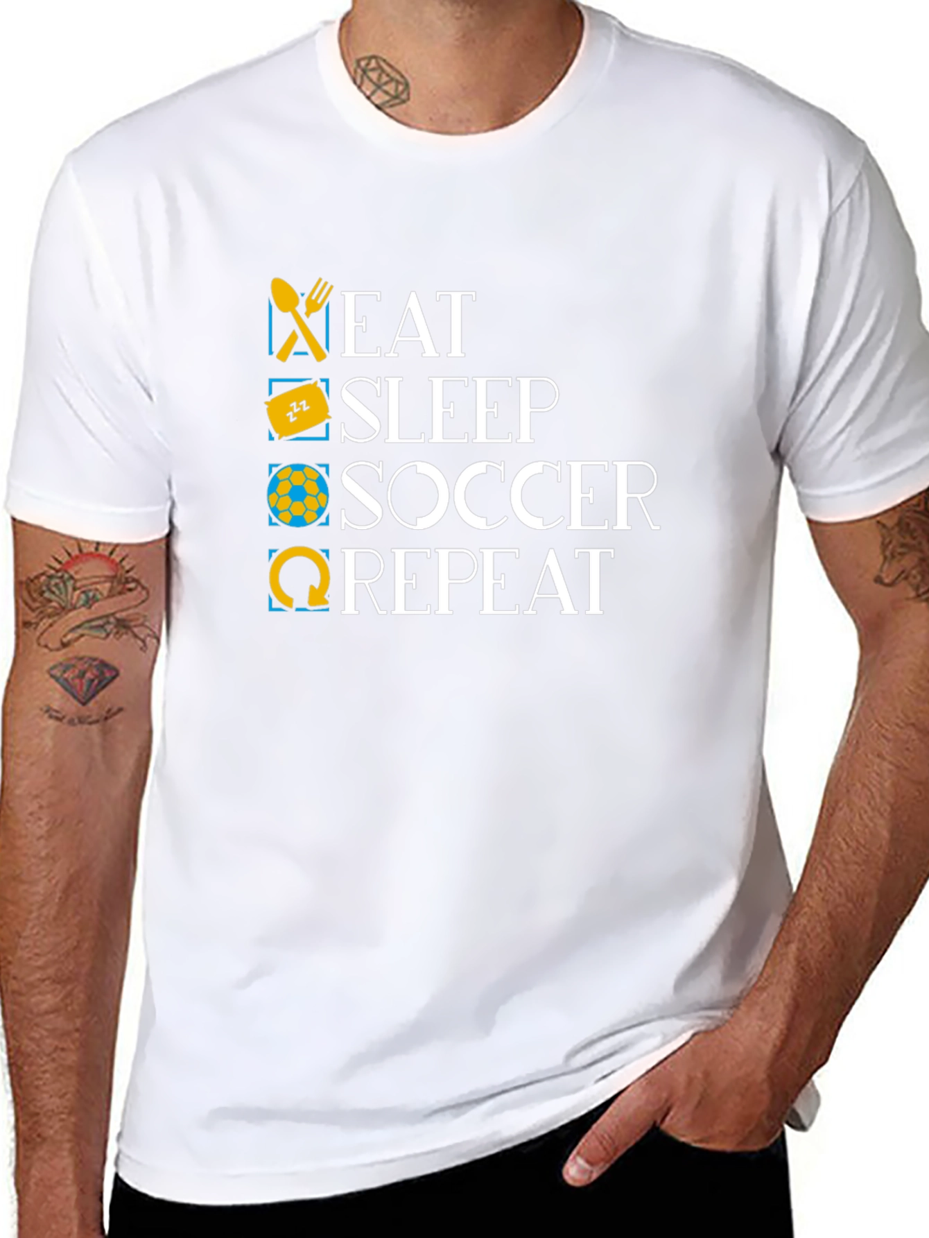 Eat Sleep Soccer Repeat Black T-Shirt