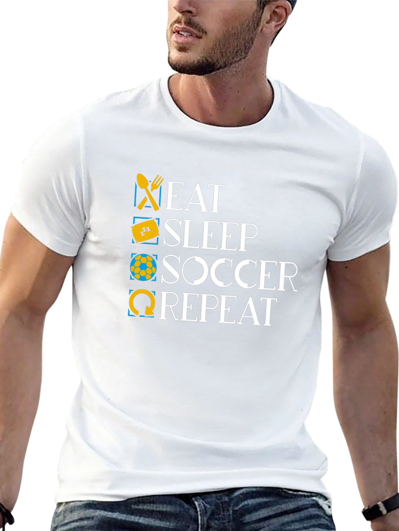 Eat Sleep Soccer Repeat Black T-Shirt