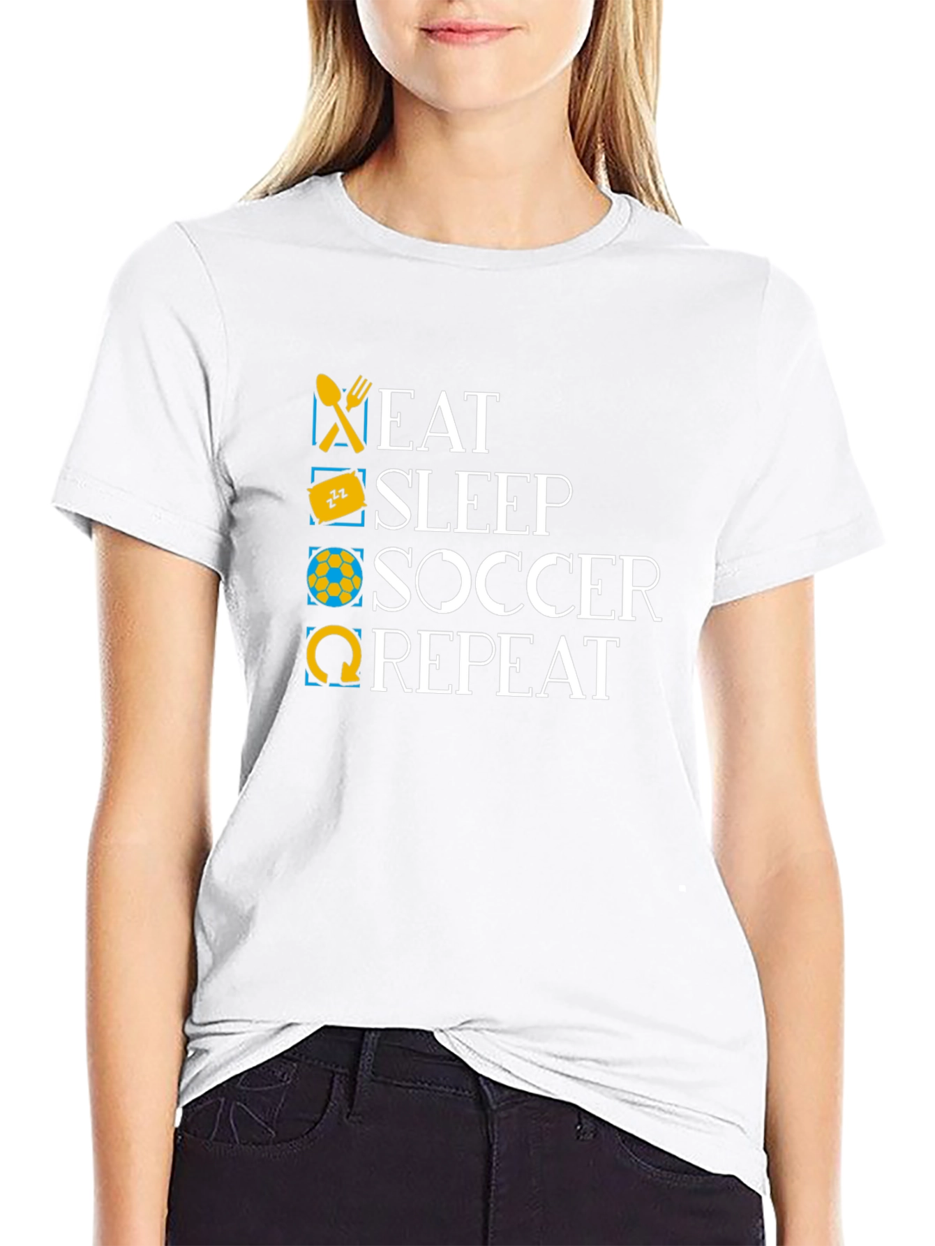 Eat Sleep Soccer Repeat Black T-Shirt