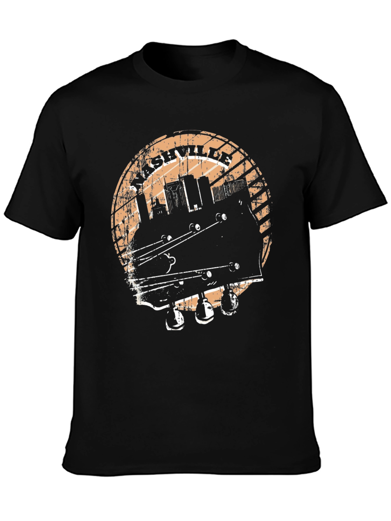 Nashville Skyline Guitar T-Shirt - Classic Music Tee