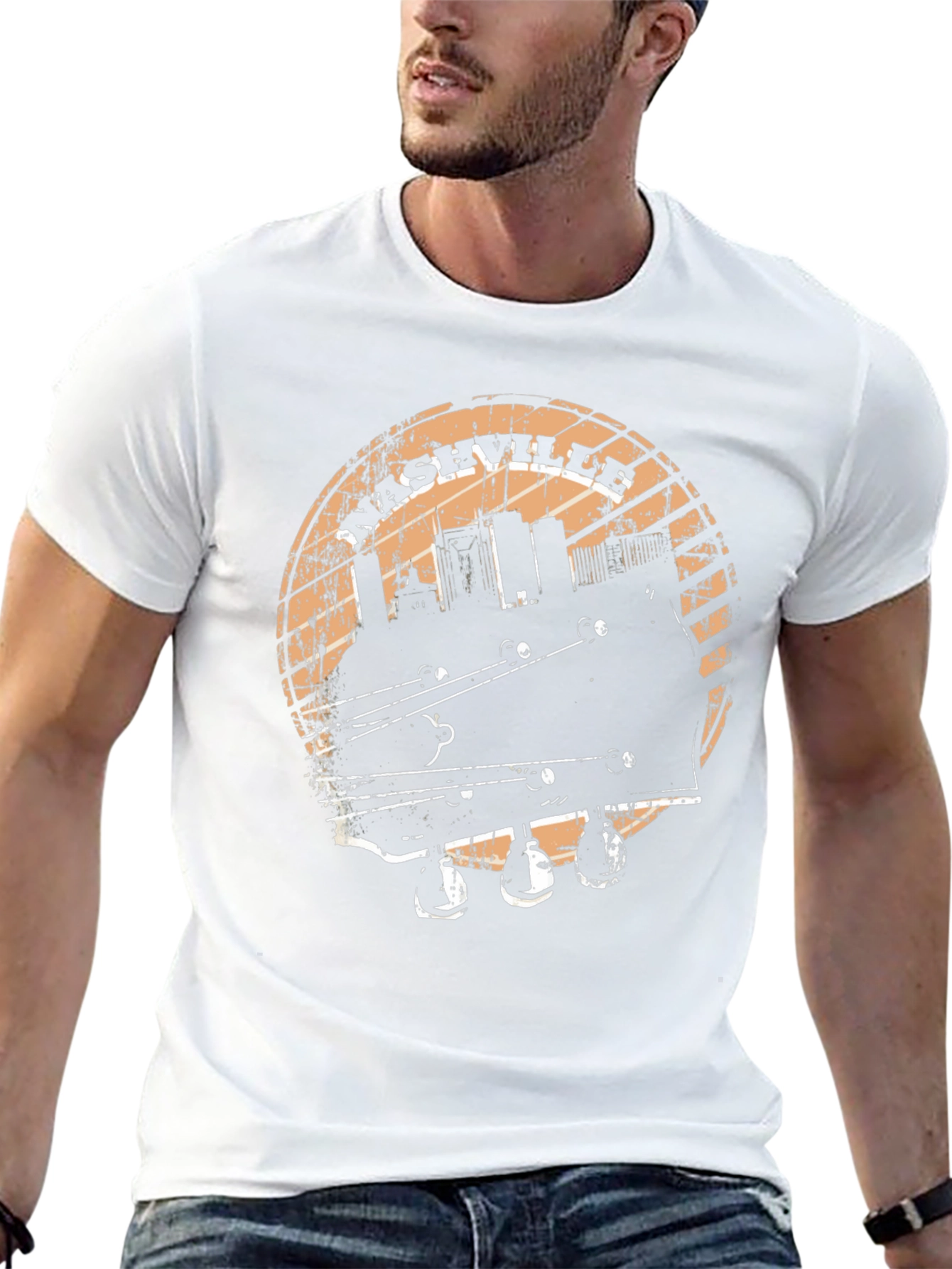 Nashville Skyline Guitar T-Shirt - Classic Music Tee