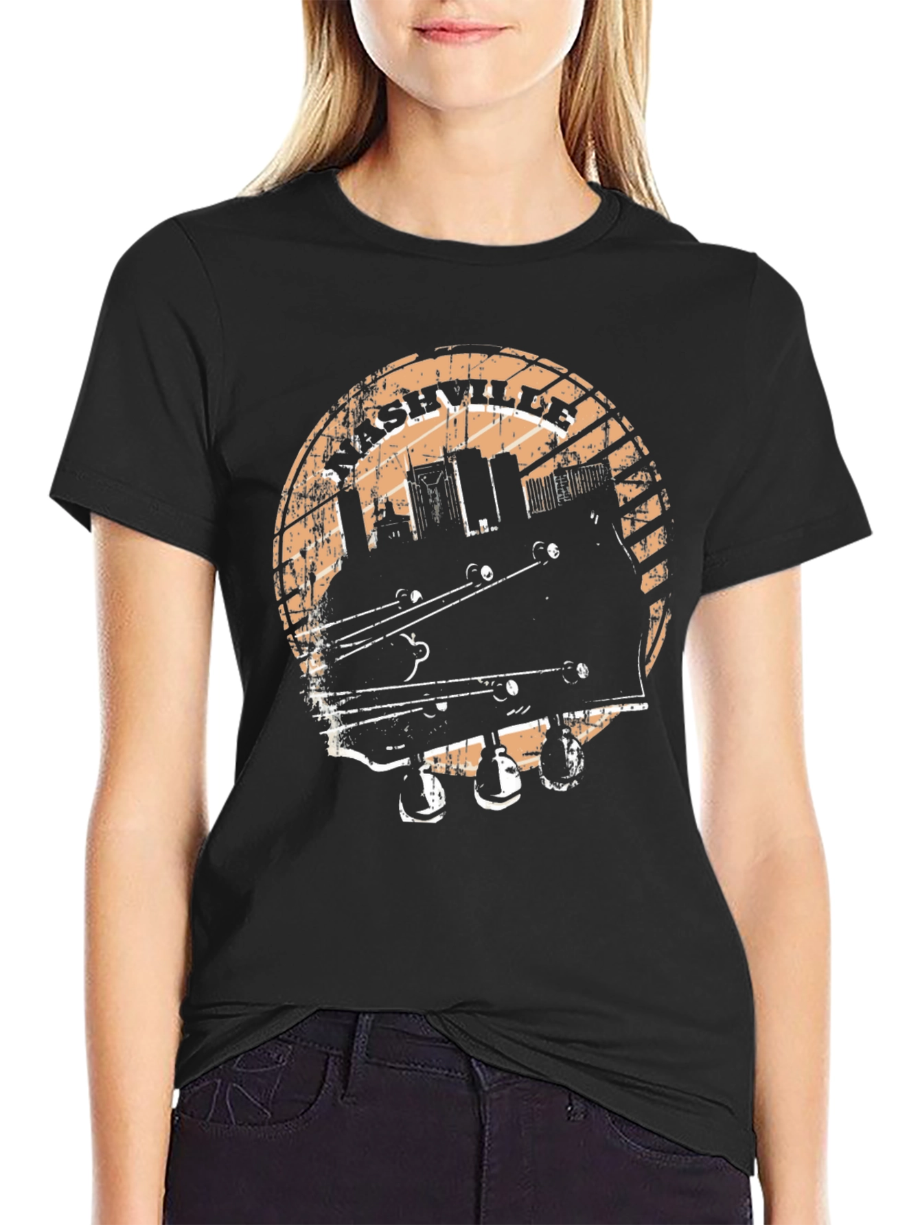 Nashville Skyline Guitar T-Shirt - Classic Music Tee